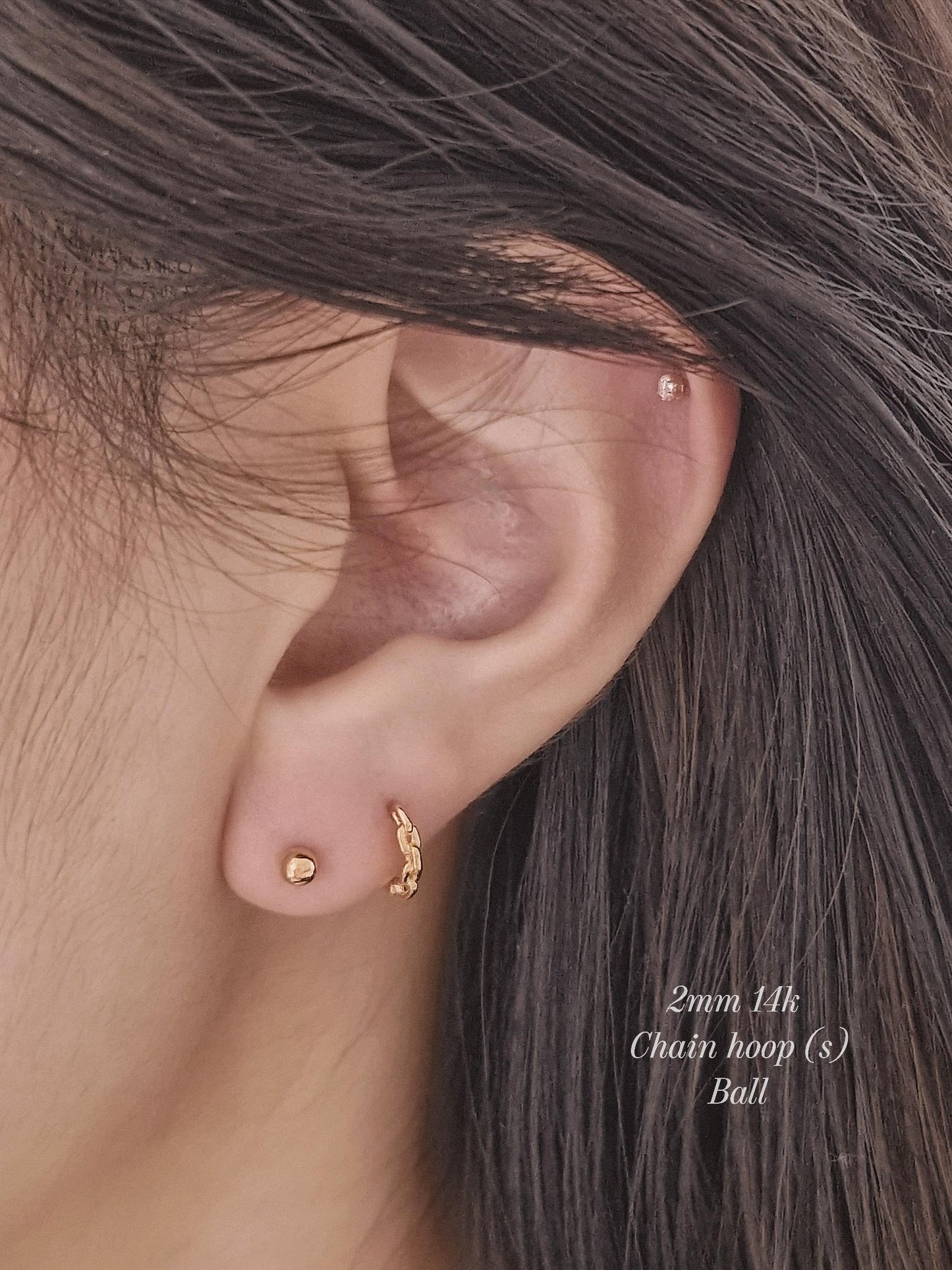 Chain hoop earrings. sterling silver hoop earrings.