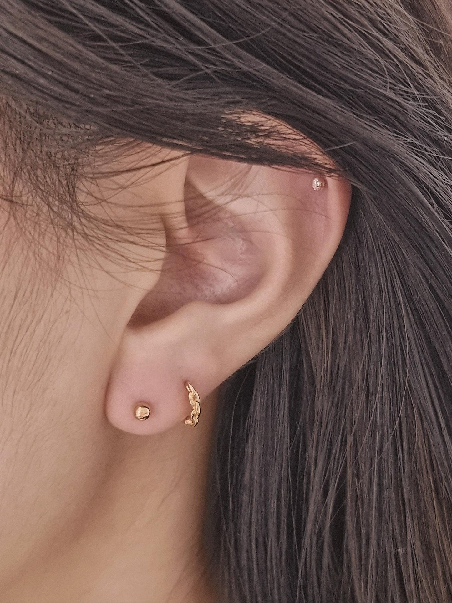 Chain hoop earrings. sterling silver hoop earrings.