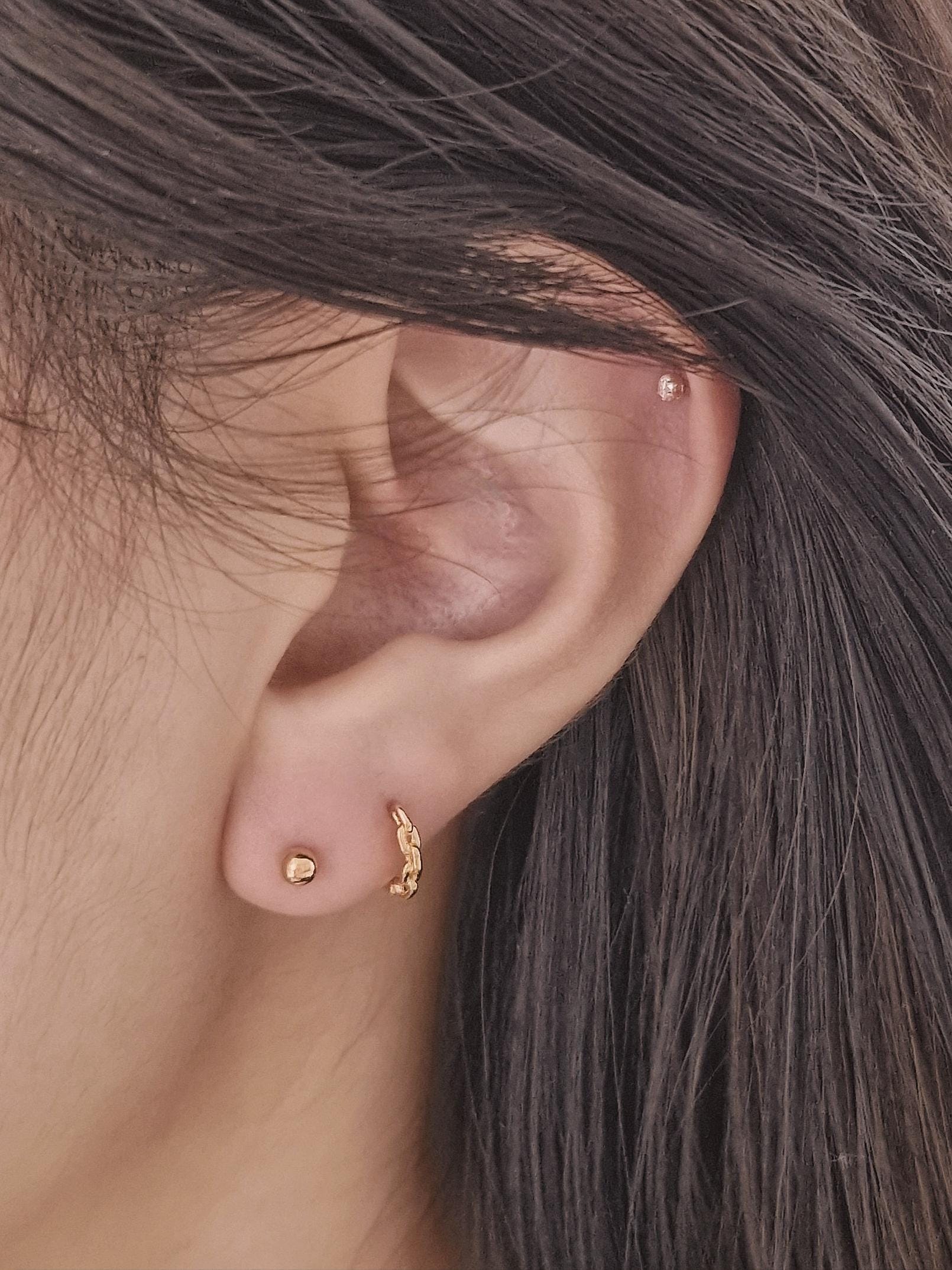 Chain hoop earrings. sterling silver hoop earrings.