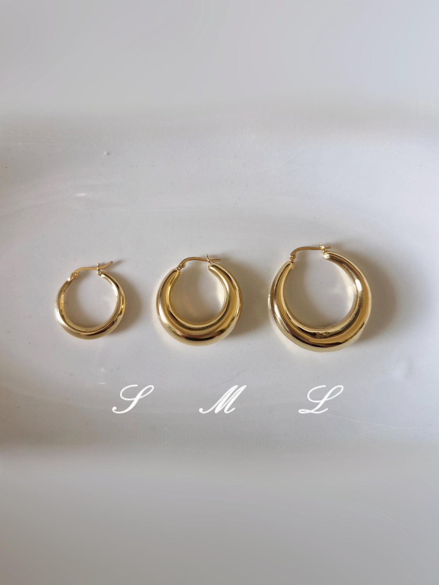 Chunk bold sterling silver hoop earring. sterling silve hoop earrings.crescent hoop earrings. moon earrings.