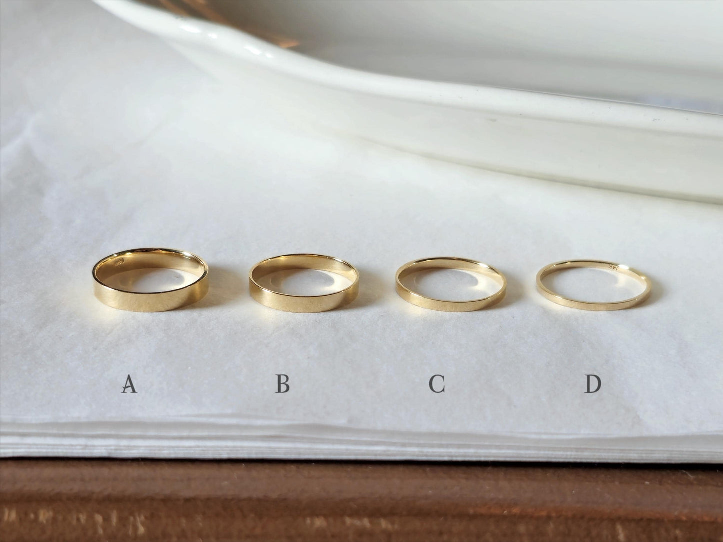 Classic flat Wedding Band. Engagement propasal ring. 14k 18k solid gold ring. Engraving ring.