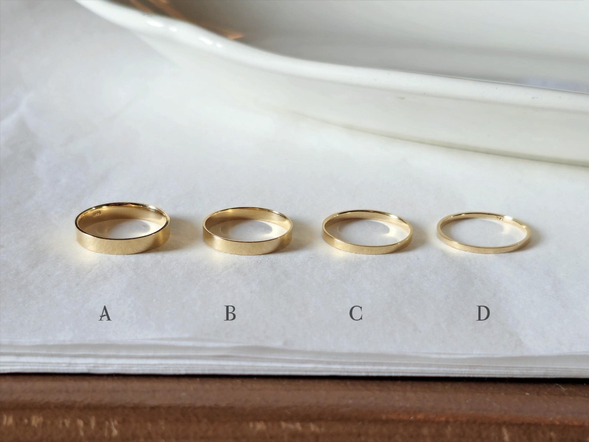 Classic flat Wedding Band. Engagement propasal ring. 14k 18k solid gold ring. Engraving ring.