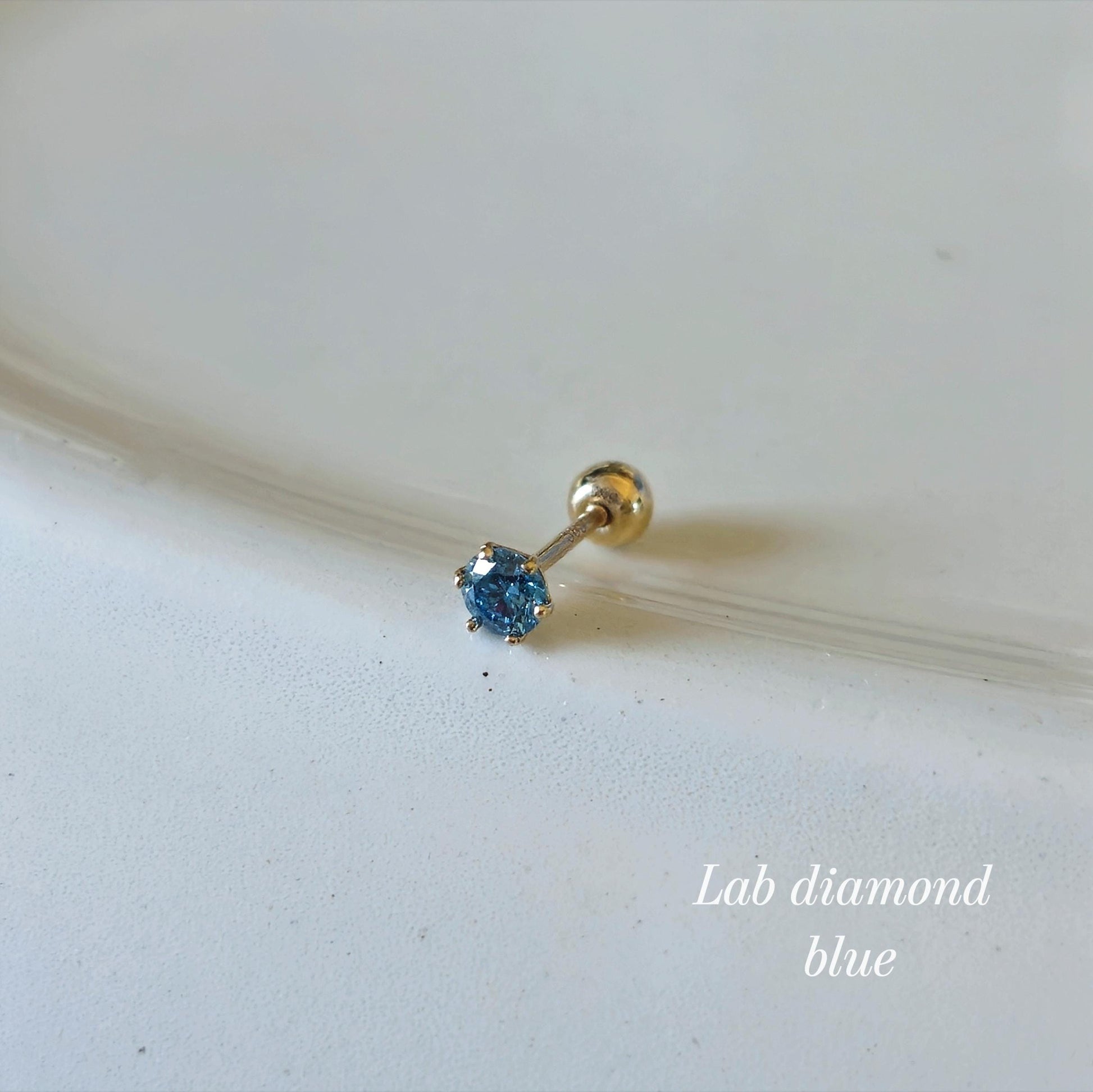 Emerald. London blue topaz. Peridot. lab diamond. 14k solid gold piercing. Blue Green real Gemstone piercing. screwback stud.Birthstone.