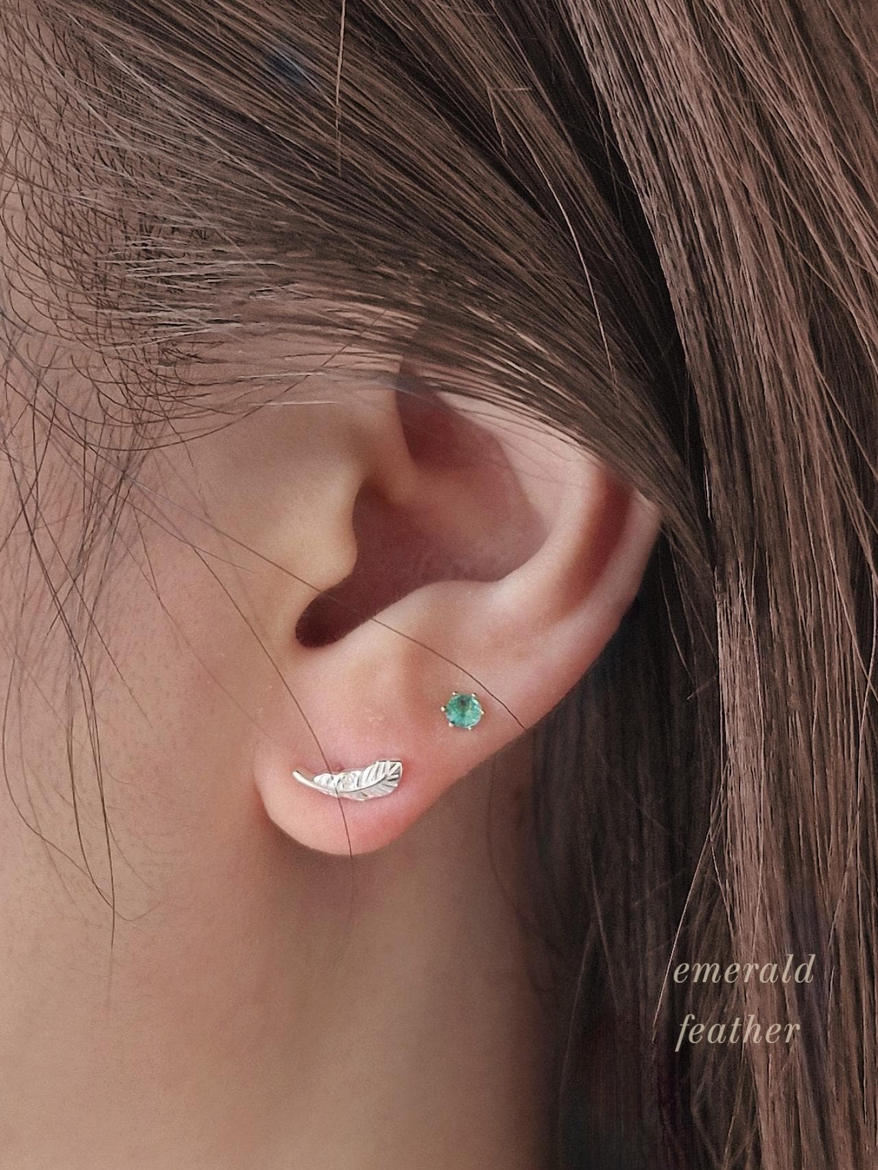 Emerald. London blue topaz. Peridot. lab diamond. 14k solid gold piercing. Blue Green real Gemstone piercing. screwback stud.Birthstone.
