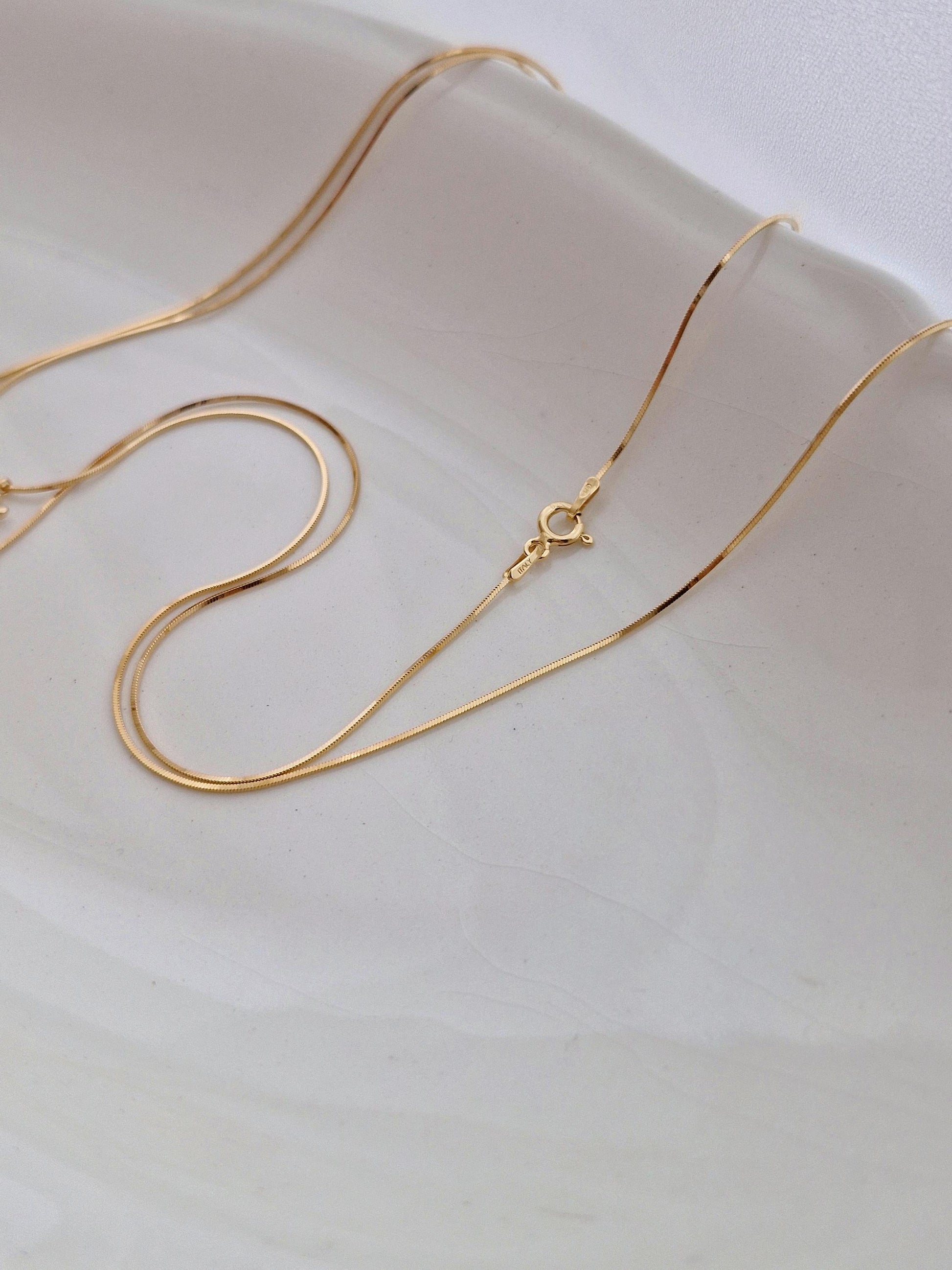Gold Snake Chain Initial Necklace – Sterling Silver. initial necklace. italy snake chain necklace. dainty letter necklace.