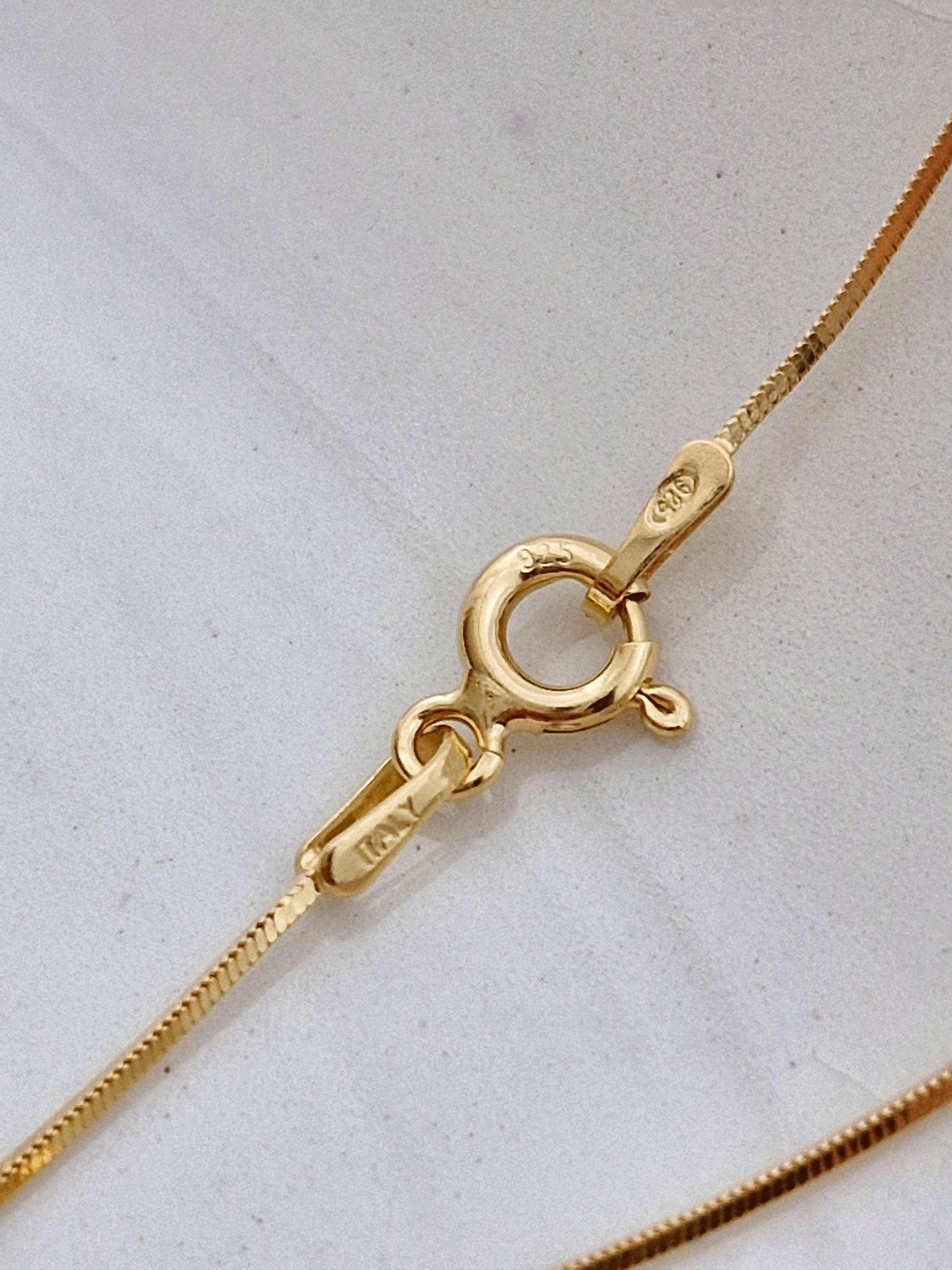 Gold Snake Chain Initial Necklace – Sterling Silver. initial necklace. italy snake chain necklace. dainty letter necklace.