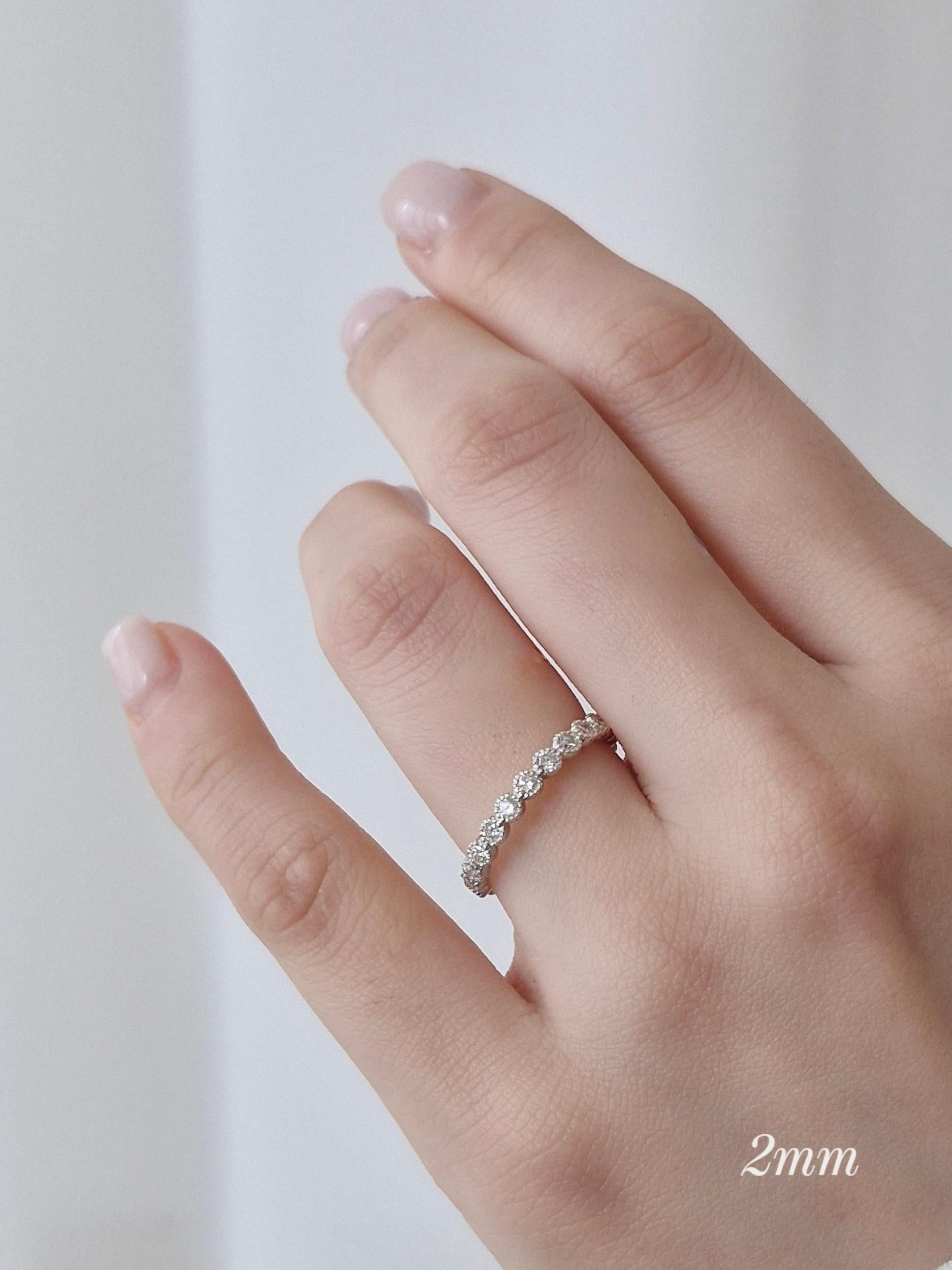 Lab diamond pave ring. Micro lab diamond full eternity ring. Diamond sterling silver ring.