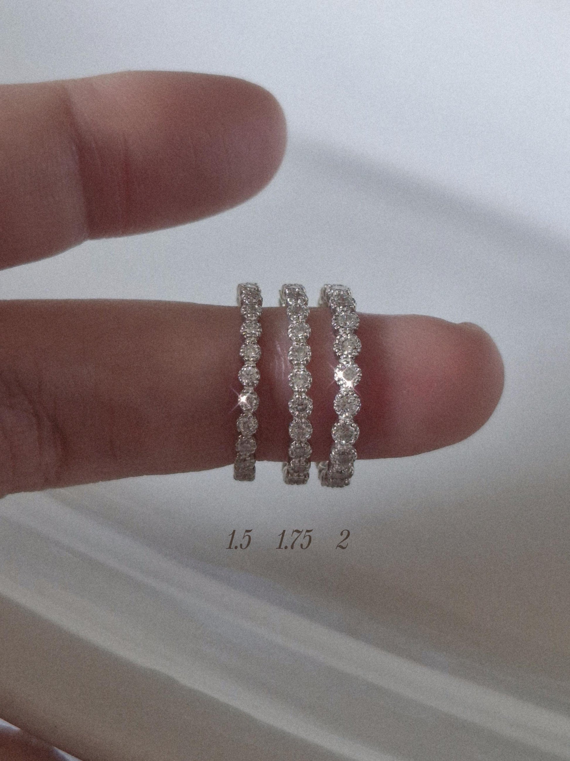 Lab diamond pave ring. Micro lab diamond full eternity ring. Diamond sterling silver ring.
