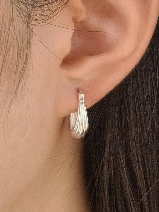 Layered hinged teardrop Hoop Earrings Sterling Silver, Minimalist Everyday Jewelry. fernch hook hoop.