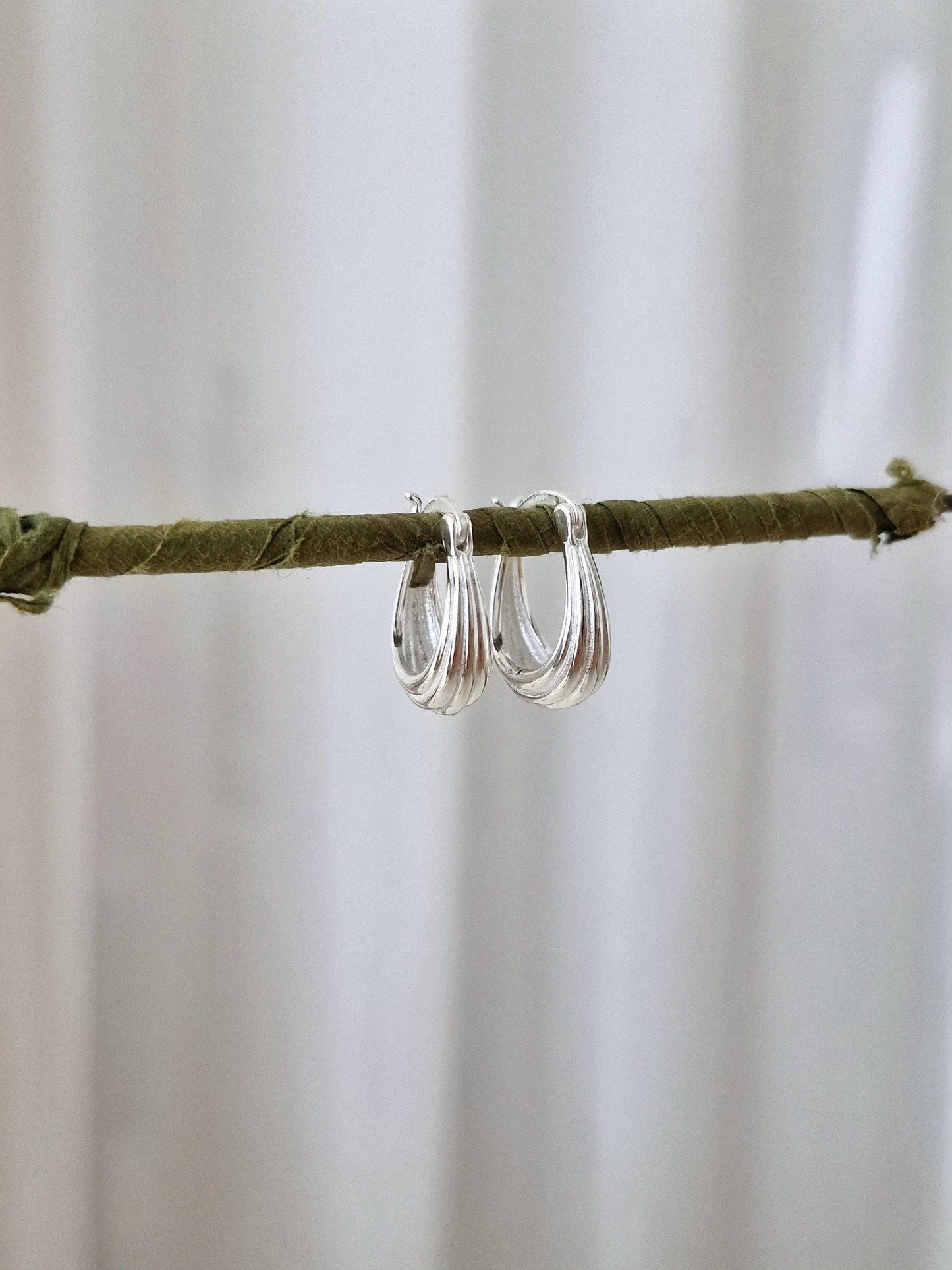 Layered hinged teardrop Hoop Earrings Sterling Silver, Minimalist Everyday Jewelry. fernch hook hoop.