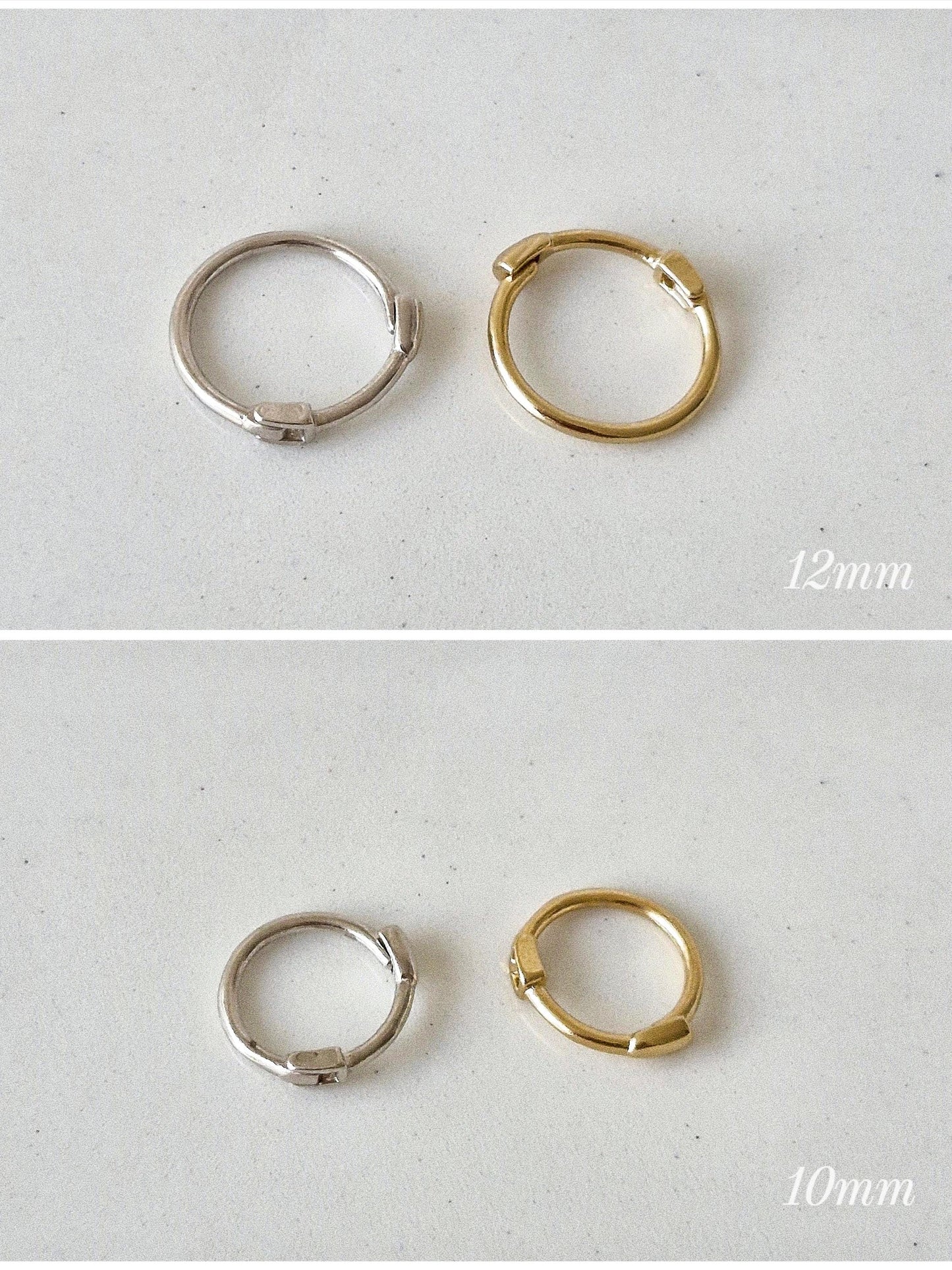 Marquise cut Moissanite Lab diamond Sterling silver hoop. (Sold as single piece)