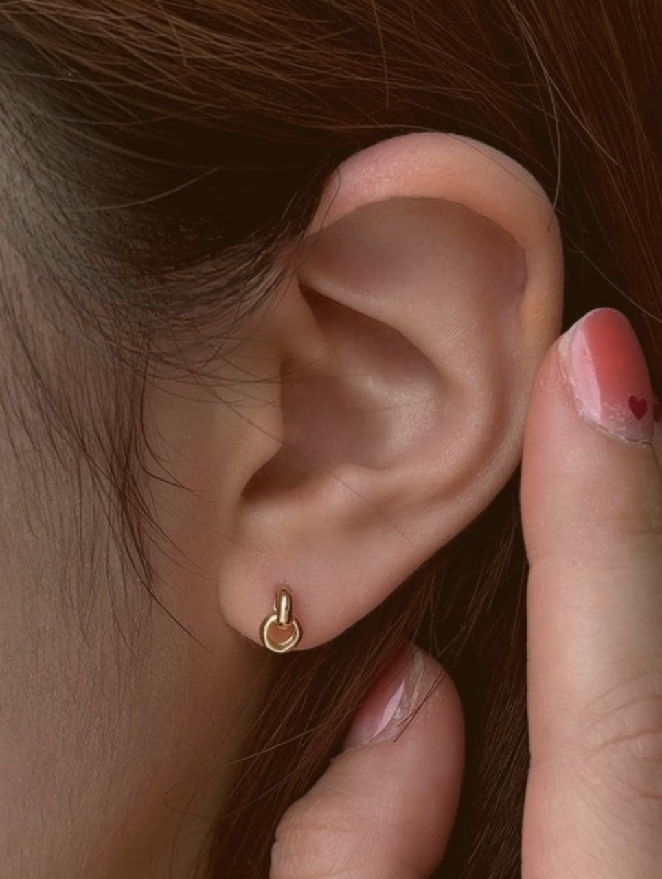 Minimalist Double Hoop 14k solid real Gold Piercing. barbell screw back stud earring. screwball earring. 21G. Price for single.