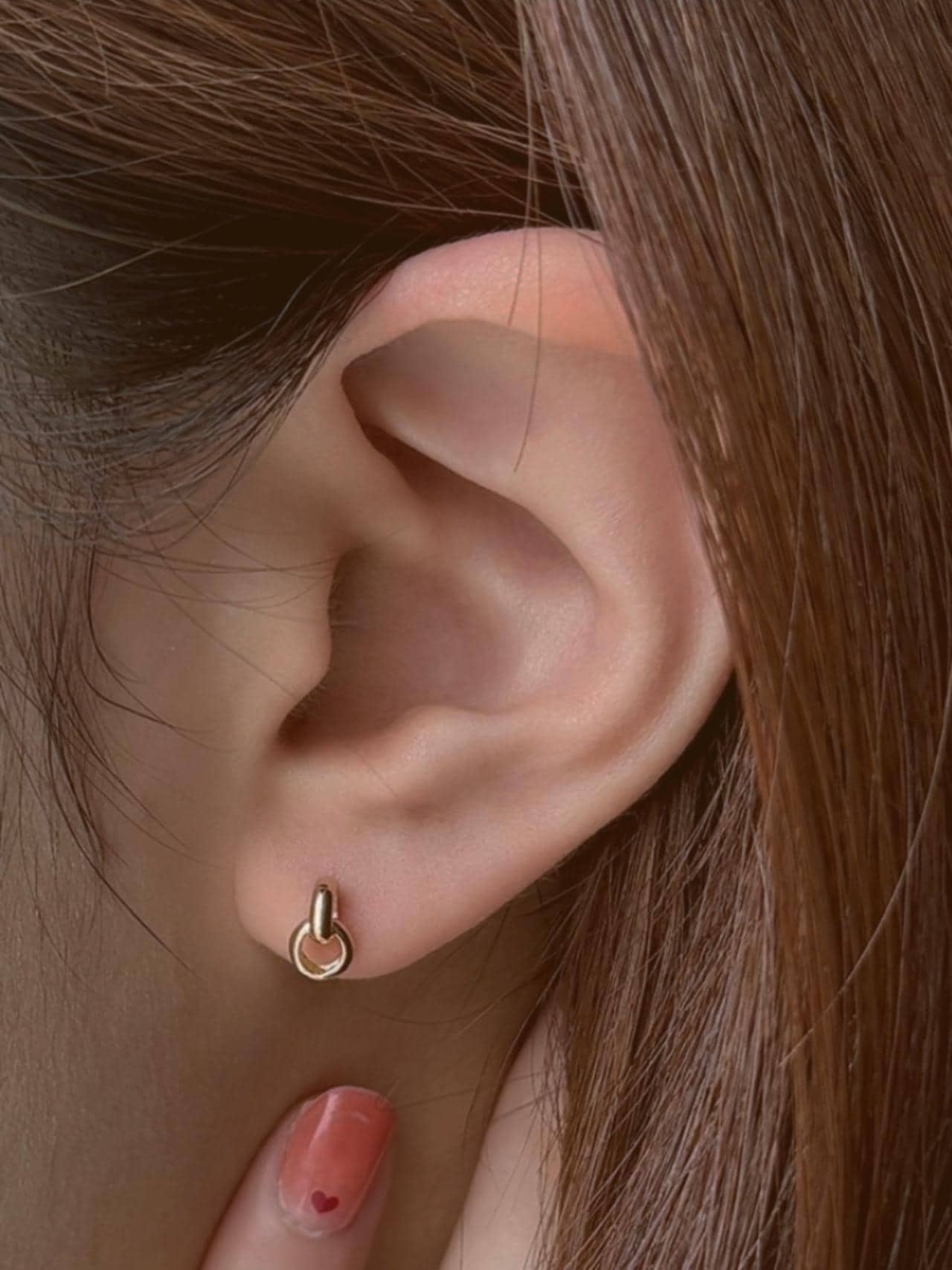 Minimalist Double Hoop 14k solid real Gold Piercing. barbell screw back stud earring. screwball earring. 21G. Price for single.