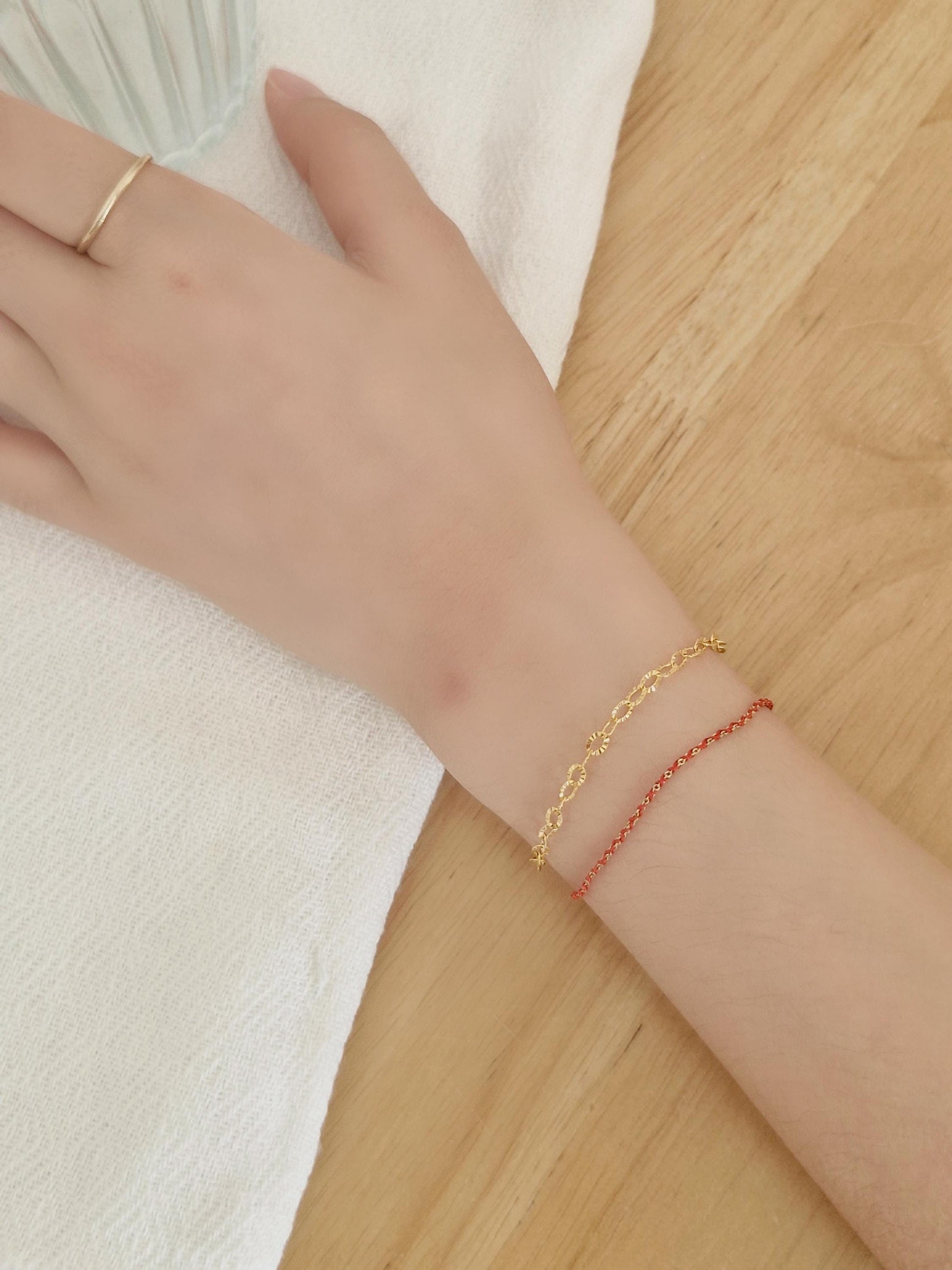 Minimalist Silk Cord Bracelet.925 Sterling Silver.  Red / Black / Blue / Green. stackable multilayer string thread bracelet.