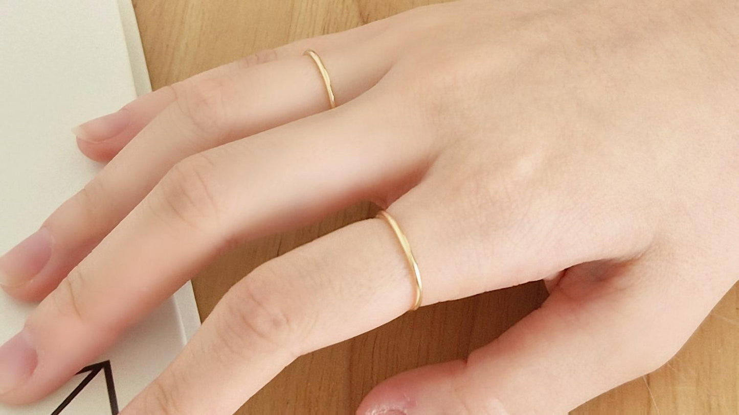 Plain 1.2mm basic 14k 18k golid solid ring. Stackable solid gold ring.