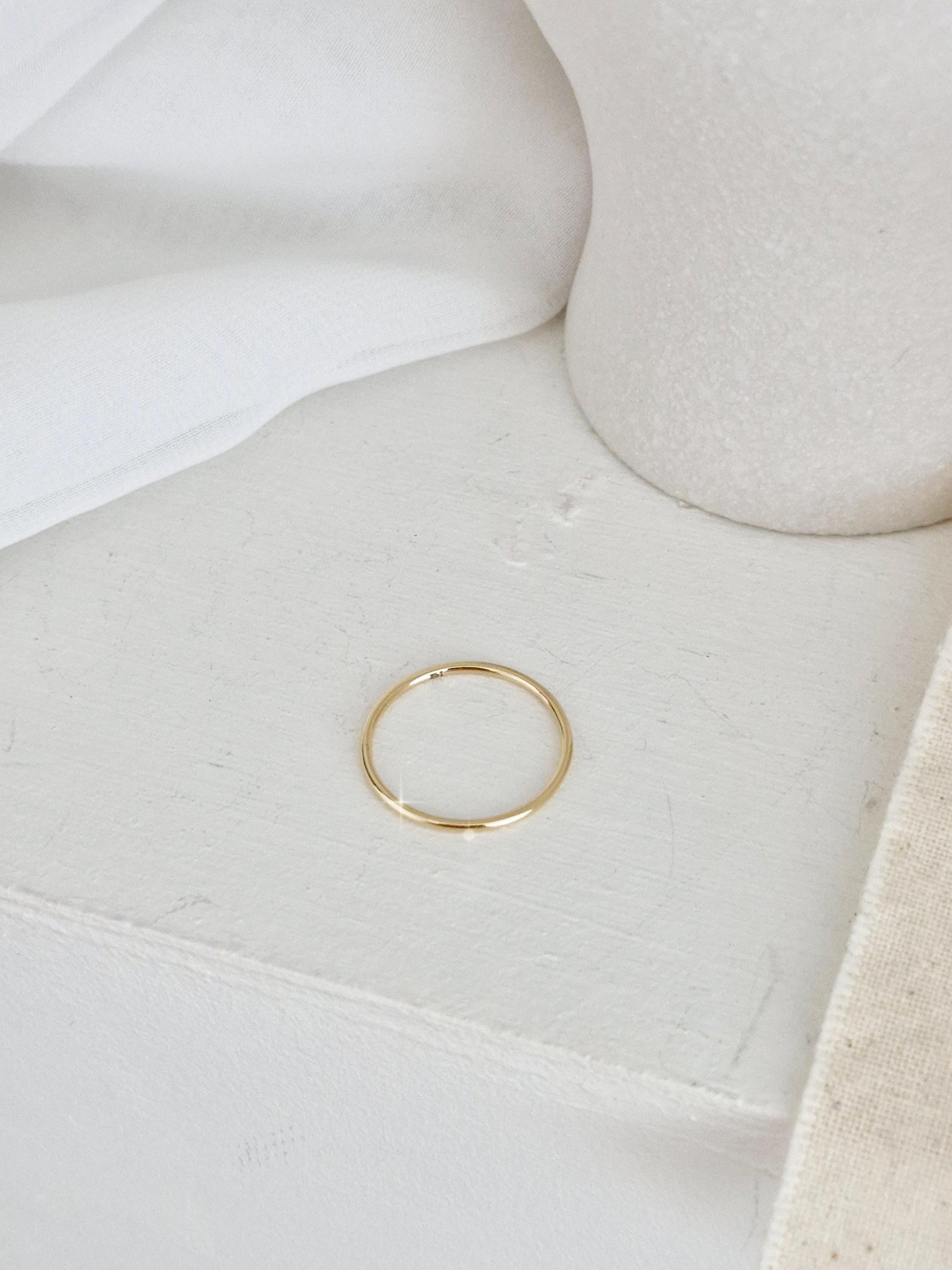 Plain 1.2mm basic 14k 18k golid solid ring. Stackable solid gold ring.