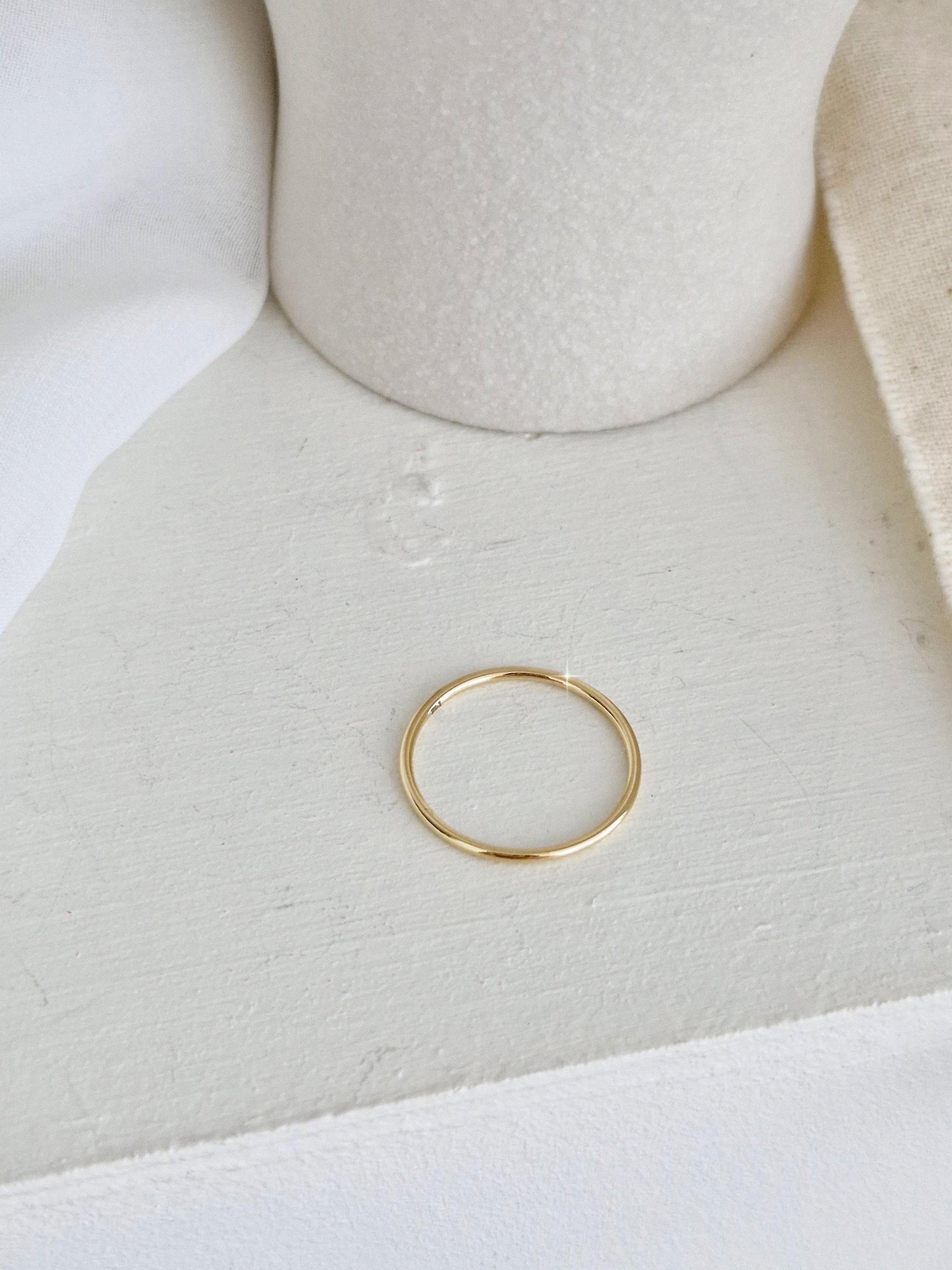 Plain 1.2mm basic 14k 18k golid solid ring. Stackable solid gold ring.