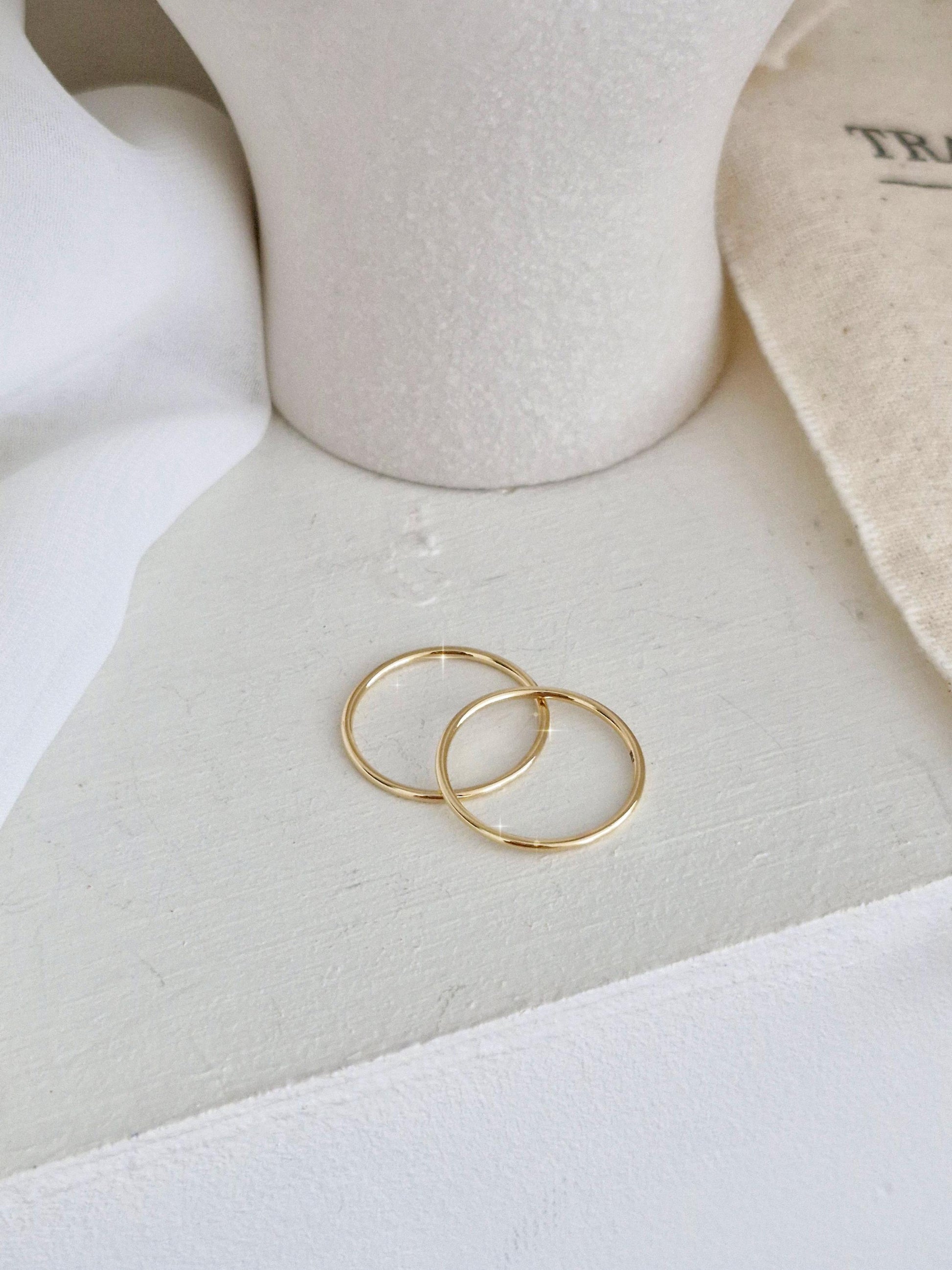 Plain 1.2mm basic 14k 18k golid solid ring. Stackable solid gold ring.