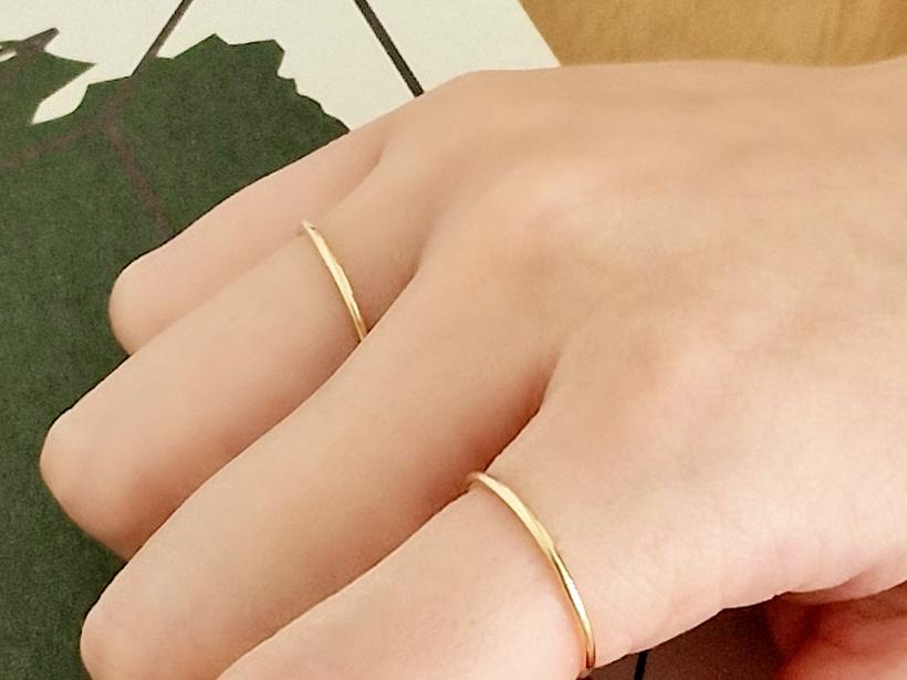 Plain 1.2mm basic 14k 18k golid solid ring. Stackable solid gold ring.