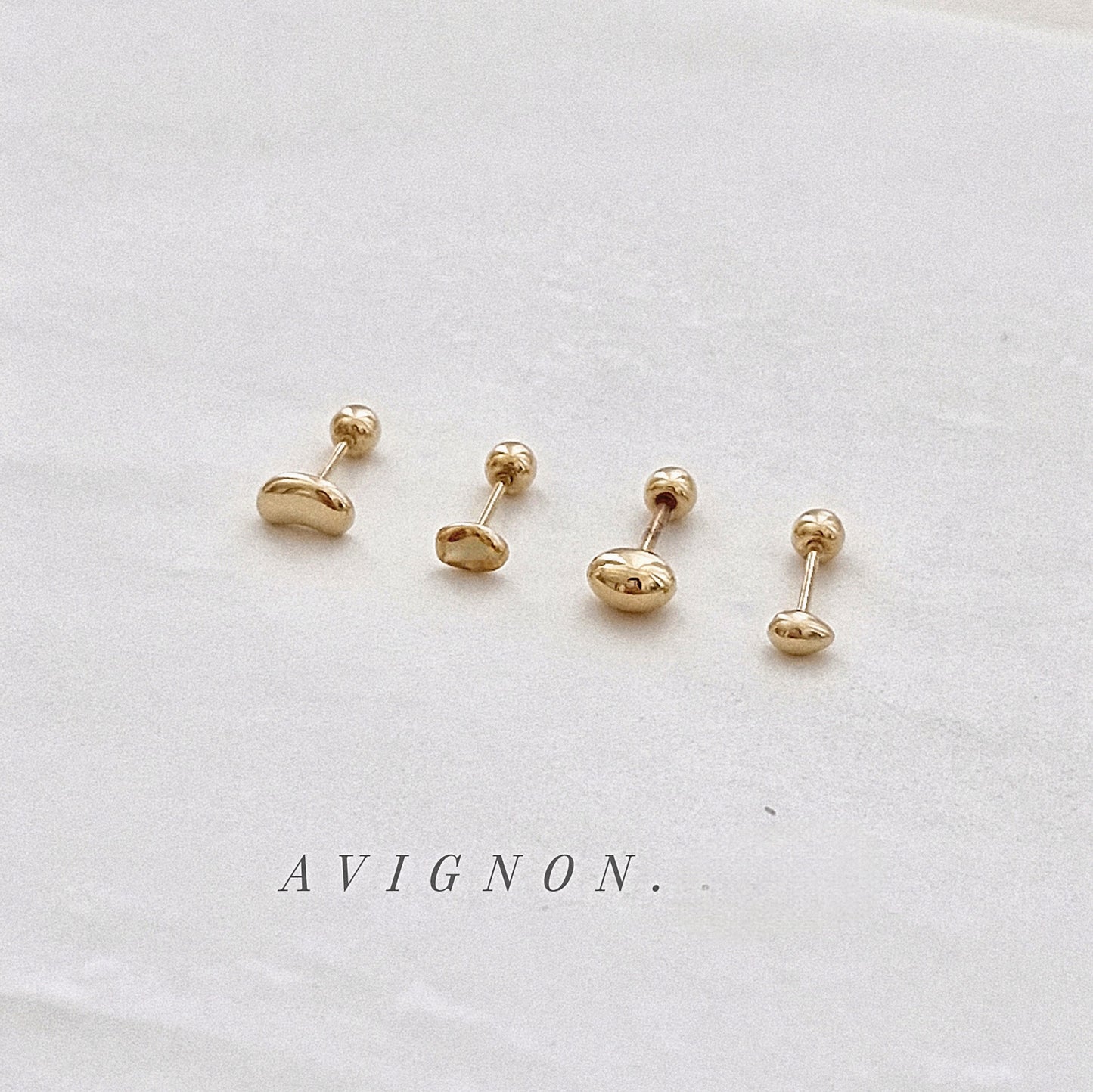 14k solid gold pebble, oval ball stud piercing stud screw ball earring. barbell screwback.21G. tragus, helix. Price for single.
