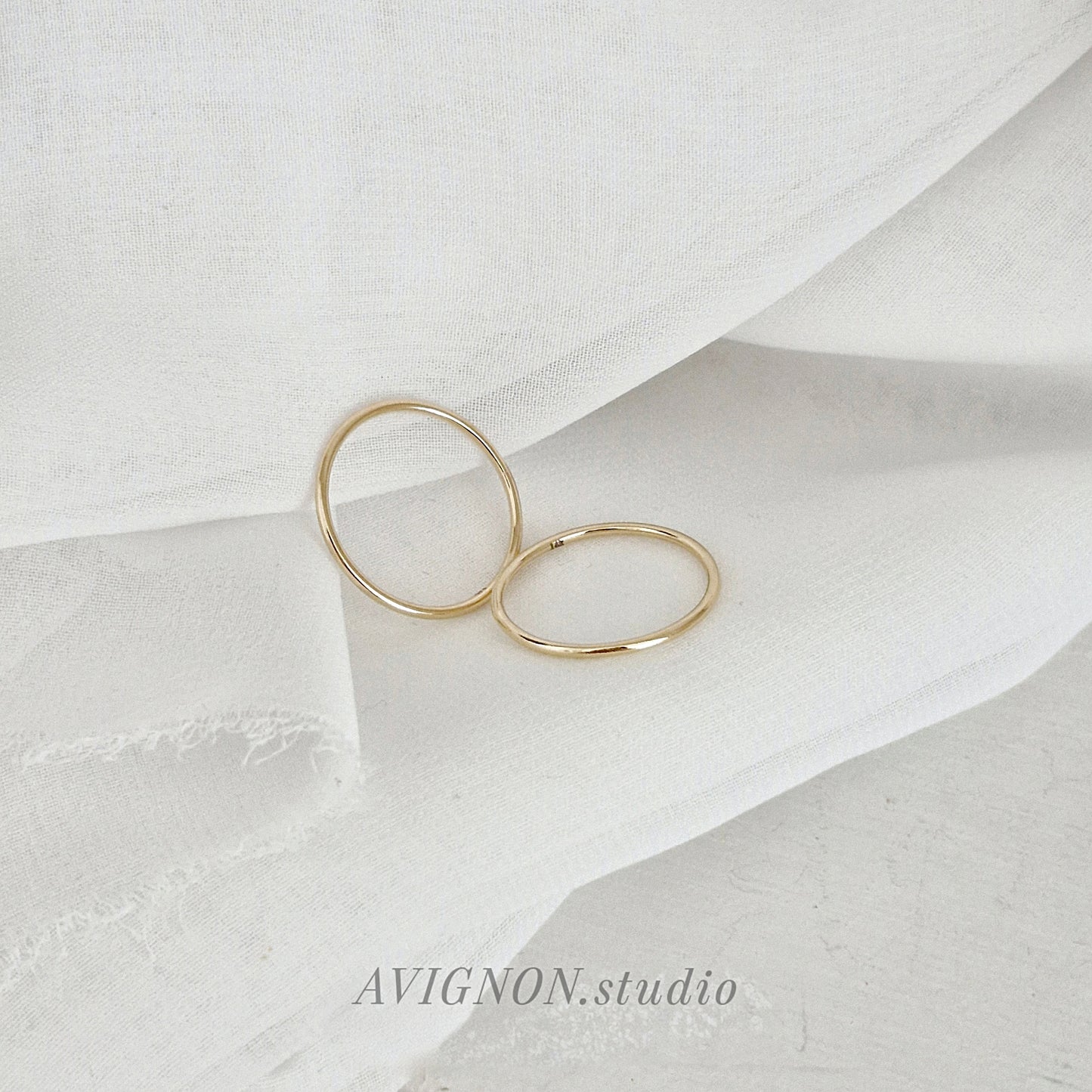Plain 1.2mm basic 14k 18k golid solid ring. Stackable solid gold ring.