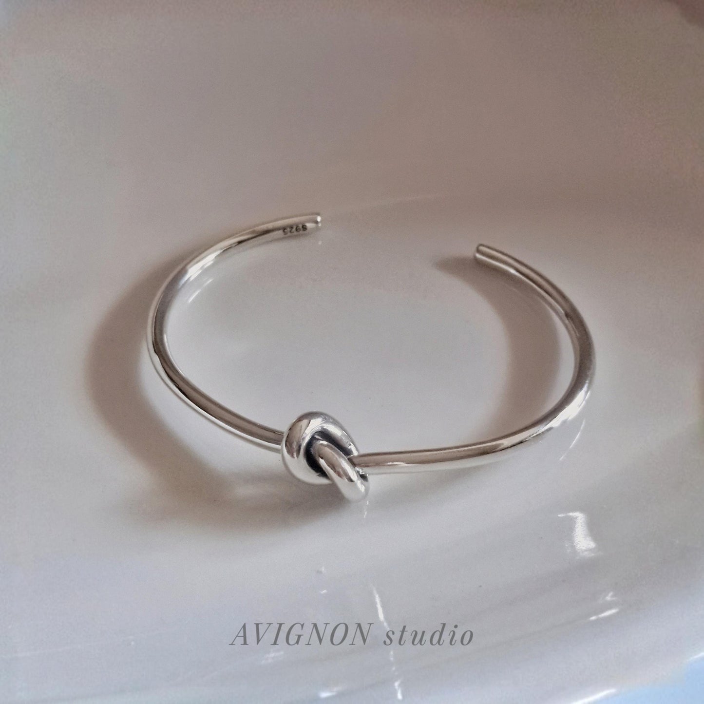 Sterling Silver Knot Cuff Bracelet bangle knoted infinity. bold chunky