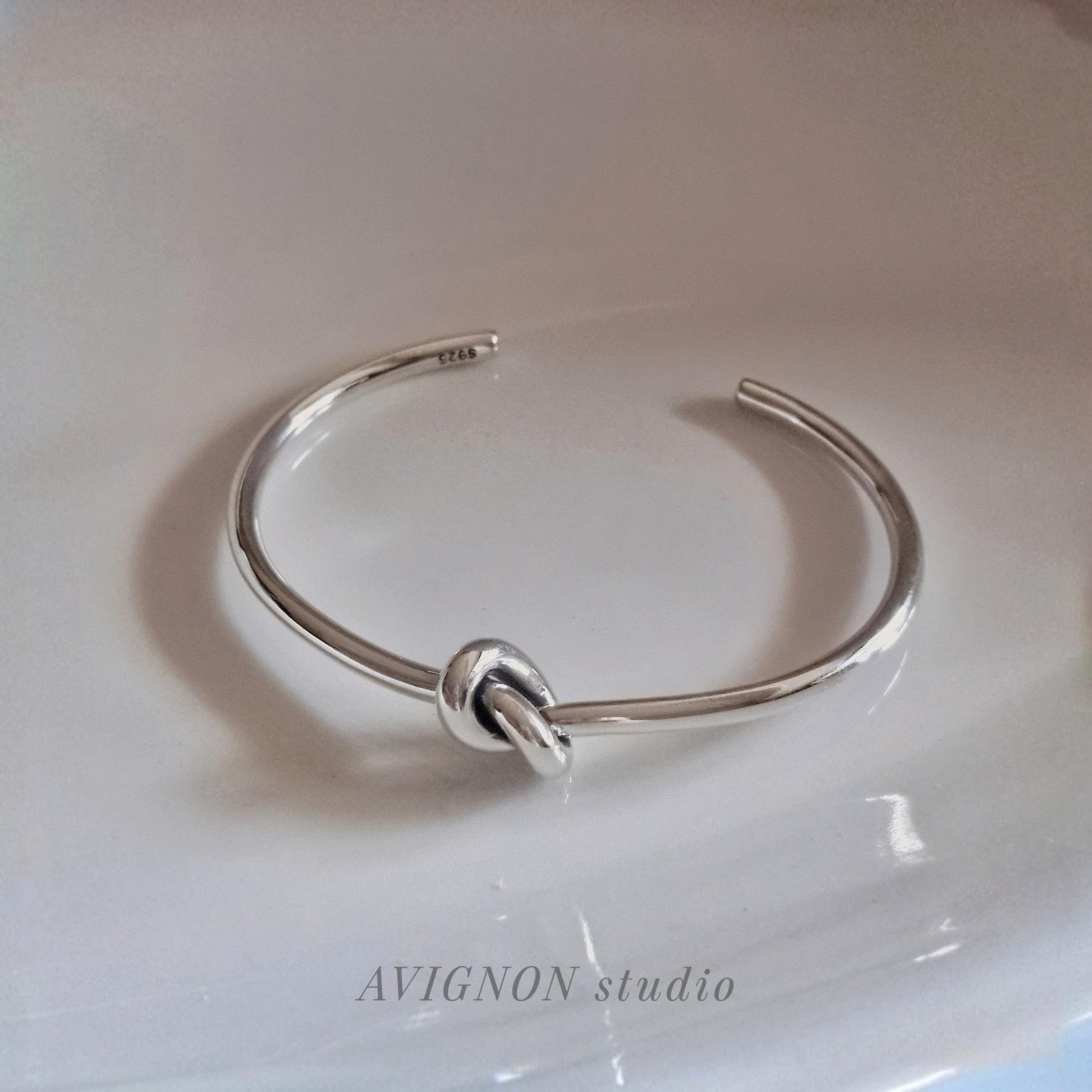 Sterling Silver Knot Cuff Bracelet bangle knoted infinity. bold chunky
