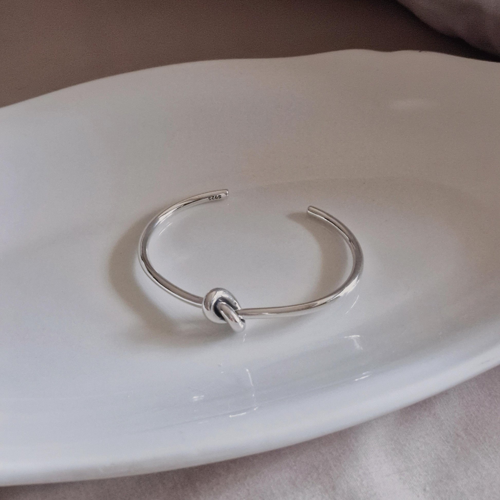 Sterling Silver Knot Cuff Bracelet bangle knoted infinity. bold chunky