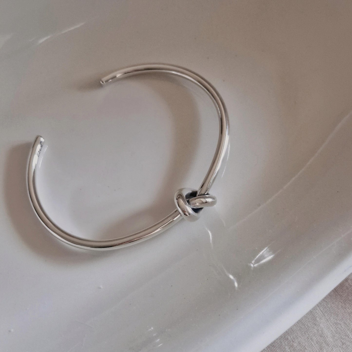 Sterling Silver Knot Cuff Bracelet bangle knoted infinity. bold chunky