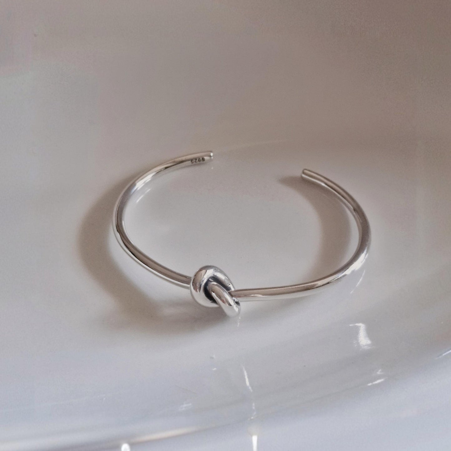 Sterling Silver Knot Cuff Bracelet bangle knoted infinity. bold chunky