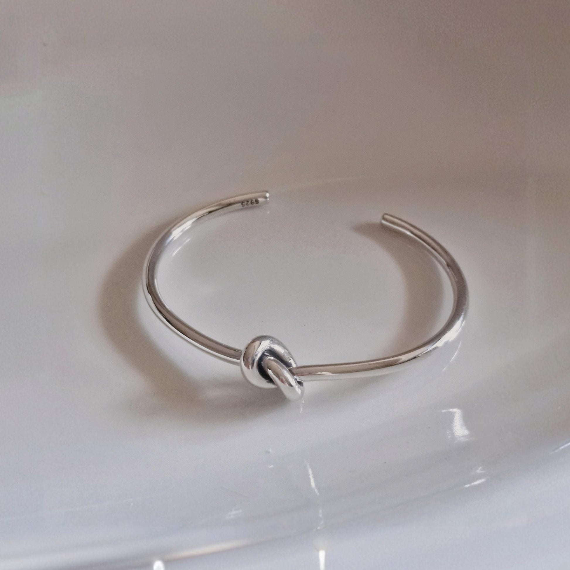 Sterling Silver Knot Cuff Bracelet bangle knoted infinity. bold chunky