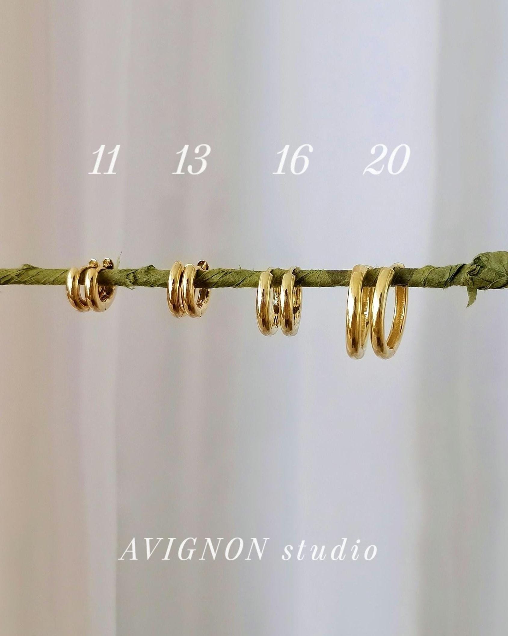 Sterling Silver hinge Hoop Earrings 3mm Thick – Small Hoop 11mm 13mm 16mm 20mm.  Chunky Minimalist Silver Hoops.