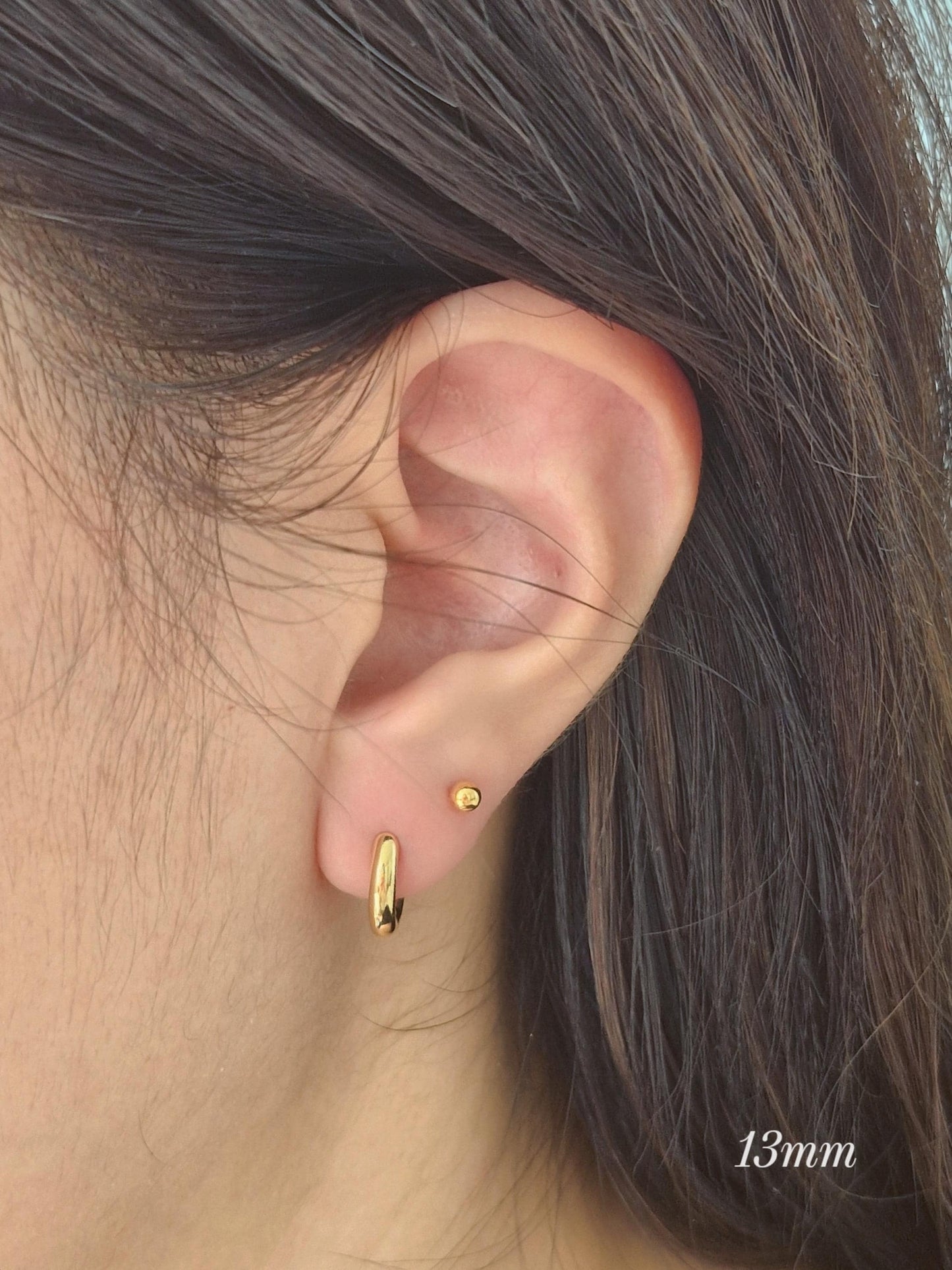 Sterling Silver hinge Hoop Earrings 3mm Thick – Small Hoop 11mm 13mm 16mm 20mm.  Chunky Minimalist Silver Hoops.