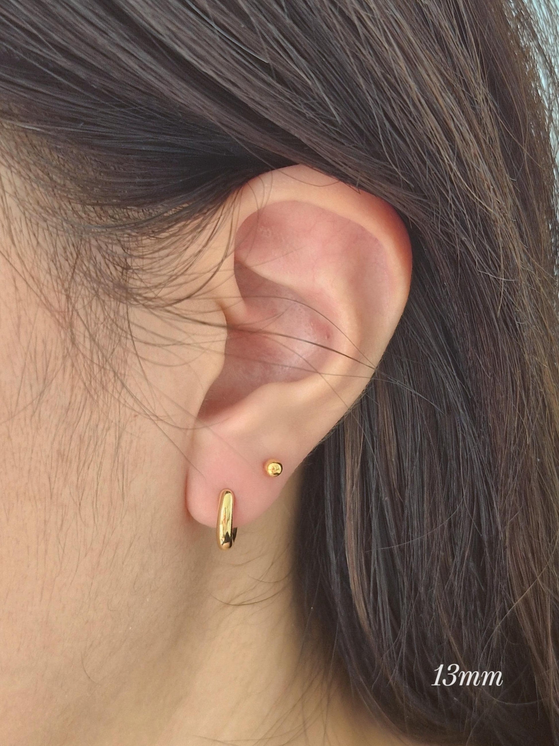 Sterling Silver hinge Hoop Earrings 3mm Thick – Small Hoop 11mm 13mm 16mm 20mm.  Chunky Minimalist Silver Hoops.