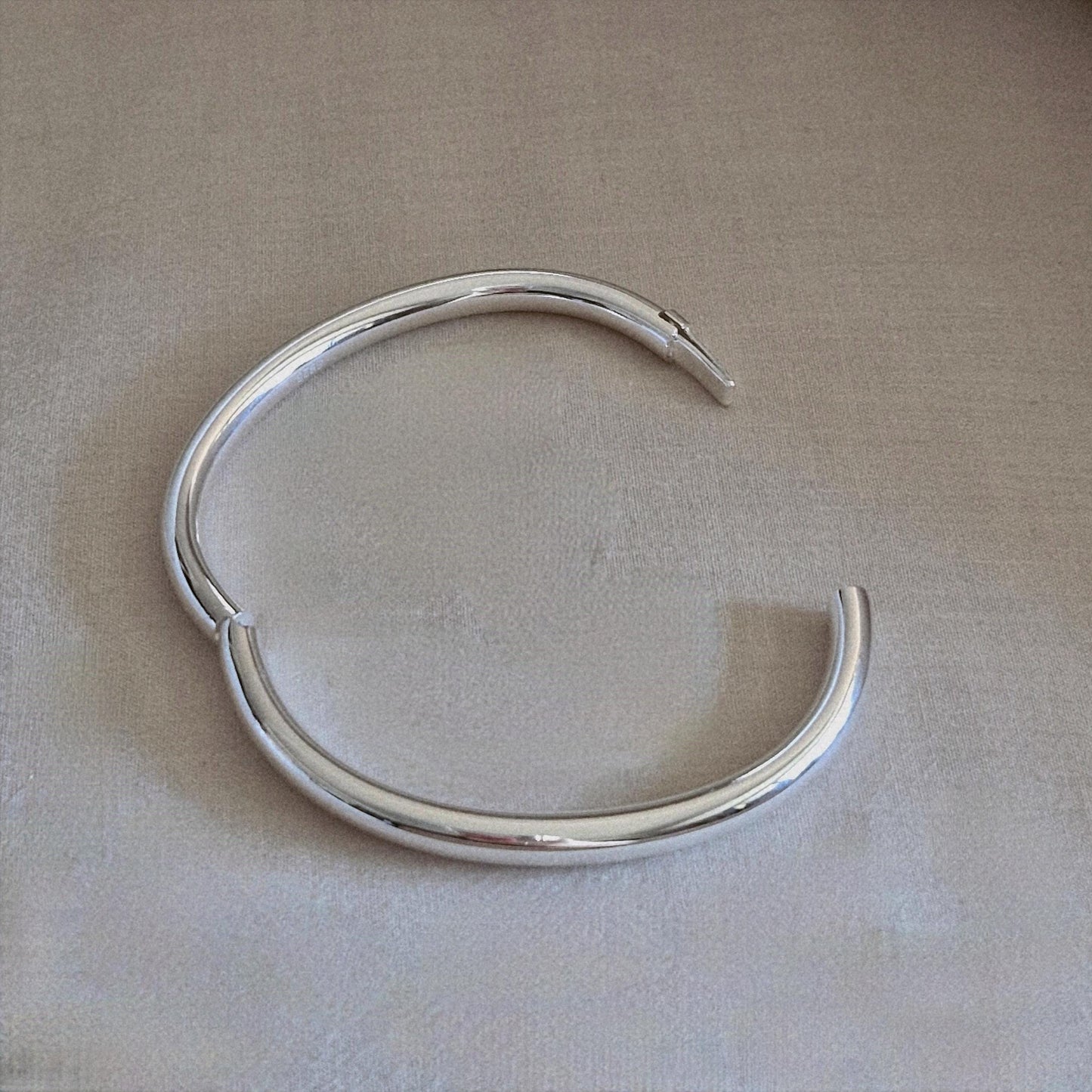 925 Sterling Silver 5mm  Oval Hinged Bangle Bracelet – Open & Close Design (S / M / L /XL)