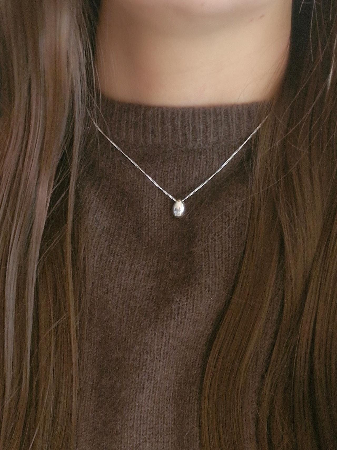 Teardrop necklace 925 sterling silver necklace.