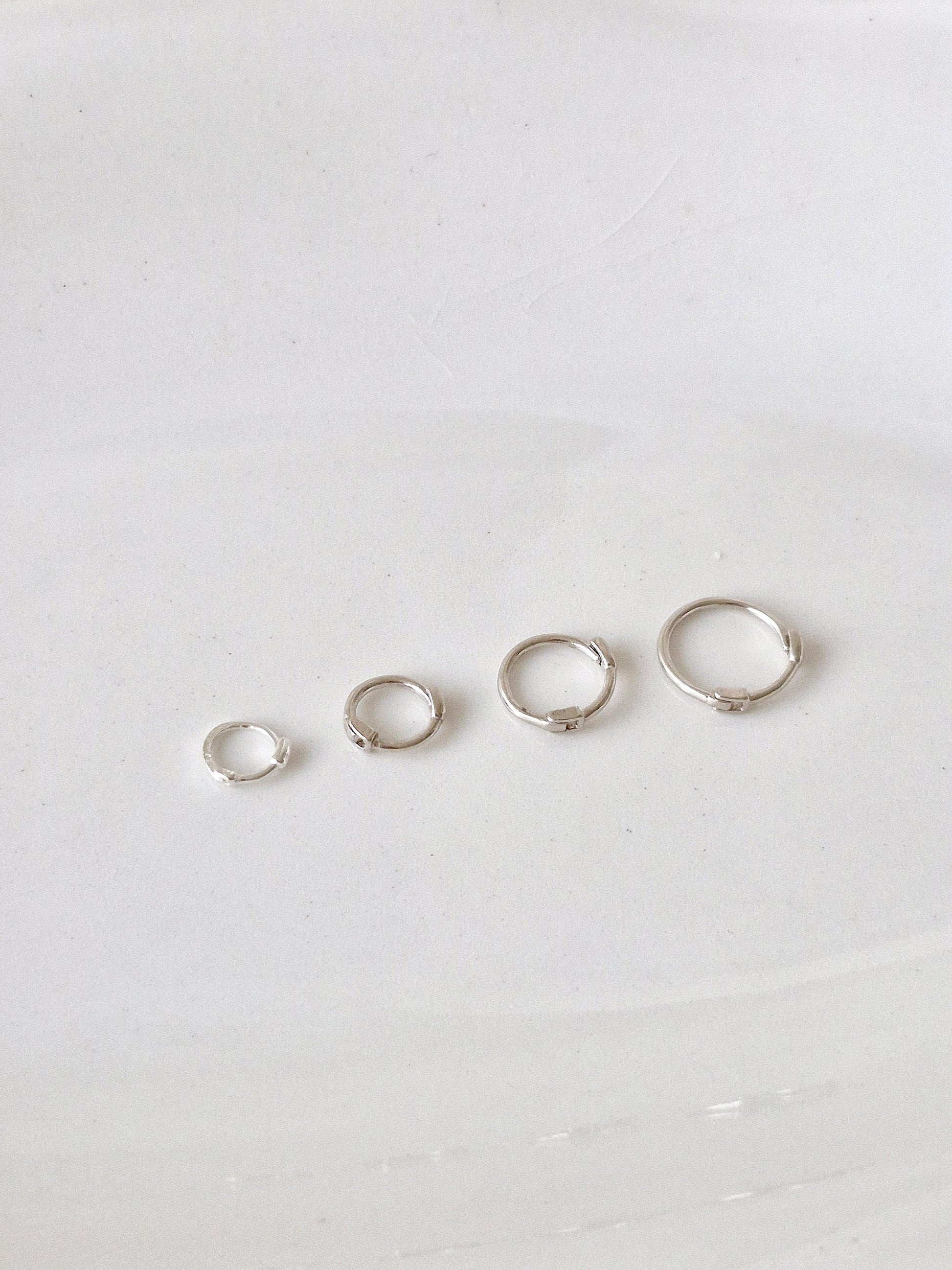 Thin slim hoop sterling silver 925 earring. 7mm 8mm 9mm 10mm. Dainty slim huggie. Minimalist hinge clicker. 1mm.