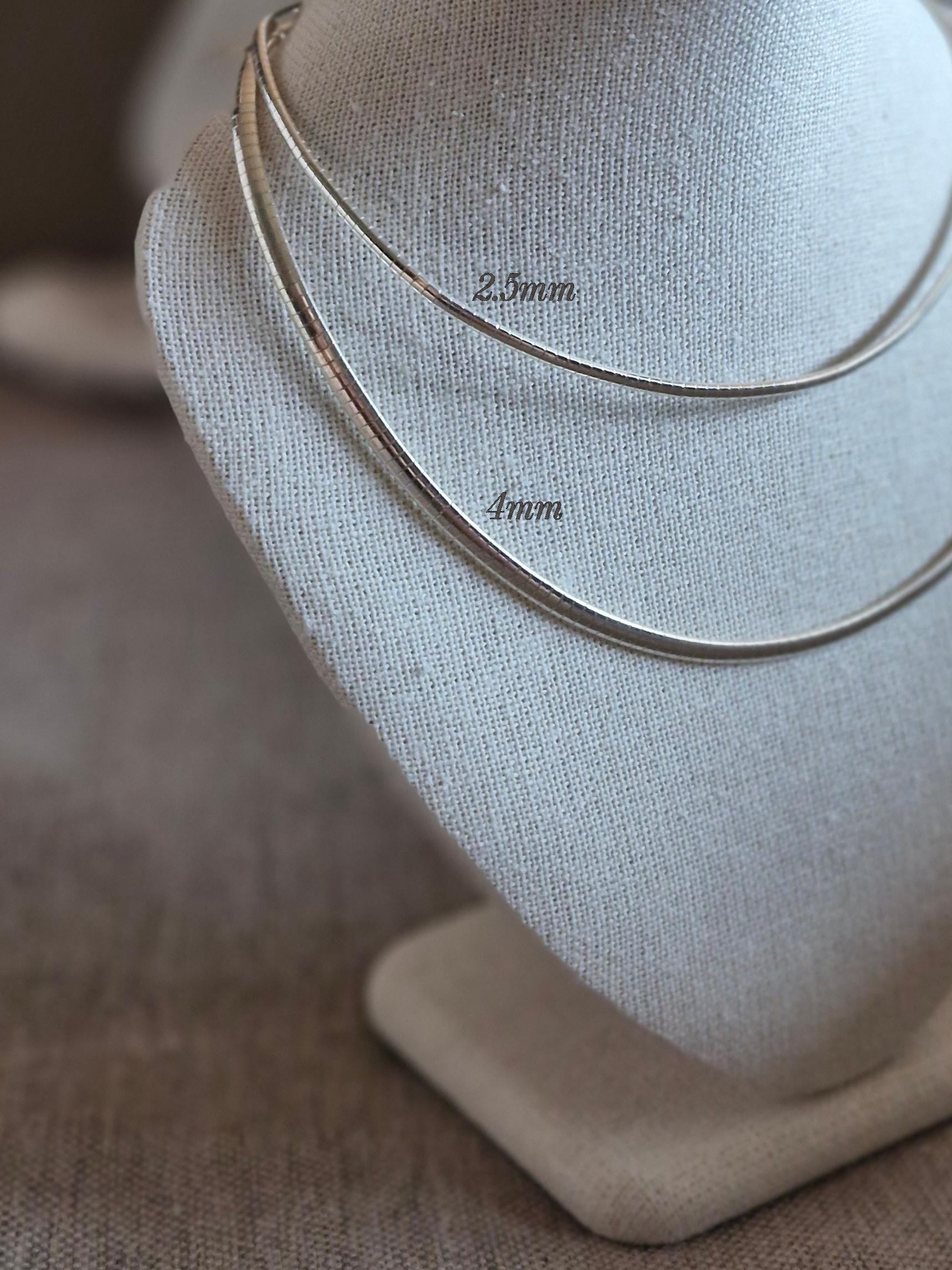 Timeless Omega chain Necklace in 925 Sterling Silver. 2.5mm & 4mm.