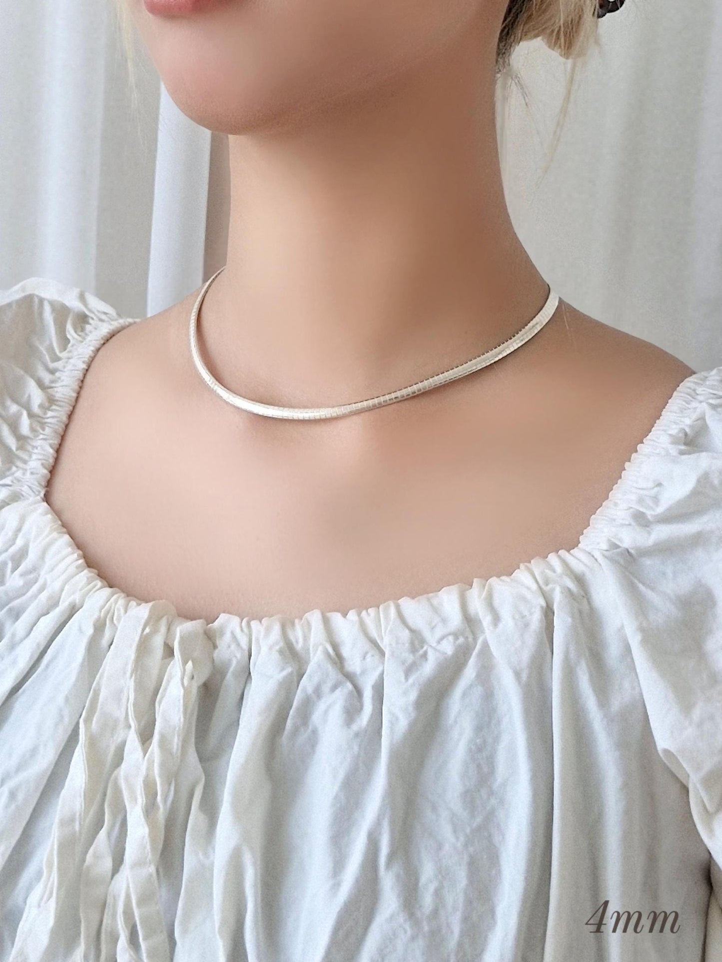 Timeless Omega chain Necklace in 925 Sterling Silver. 2.5mm & 4mm.