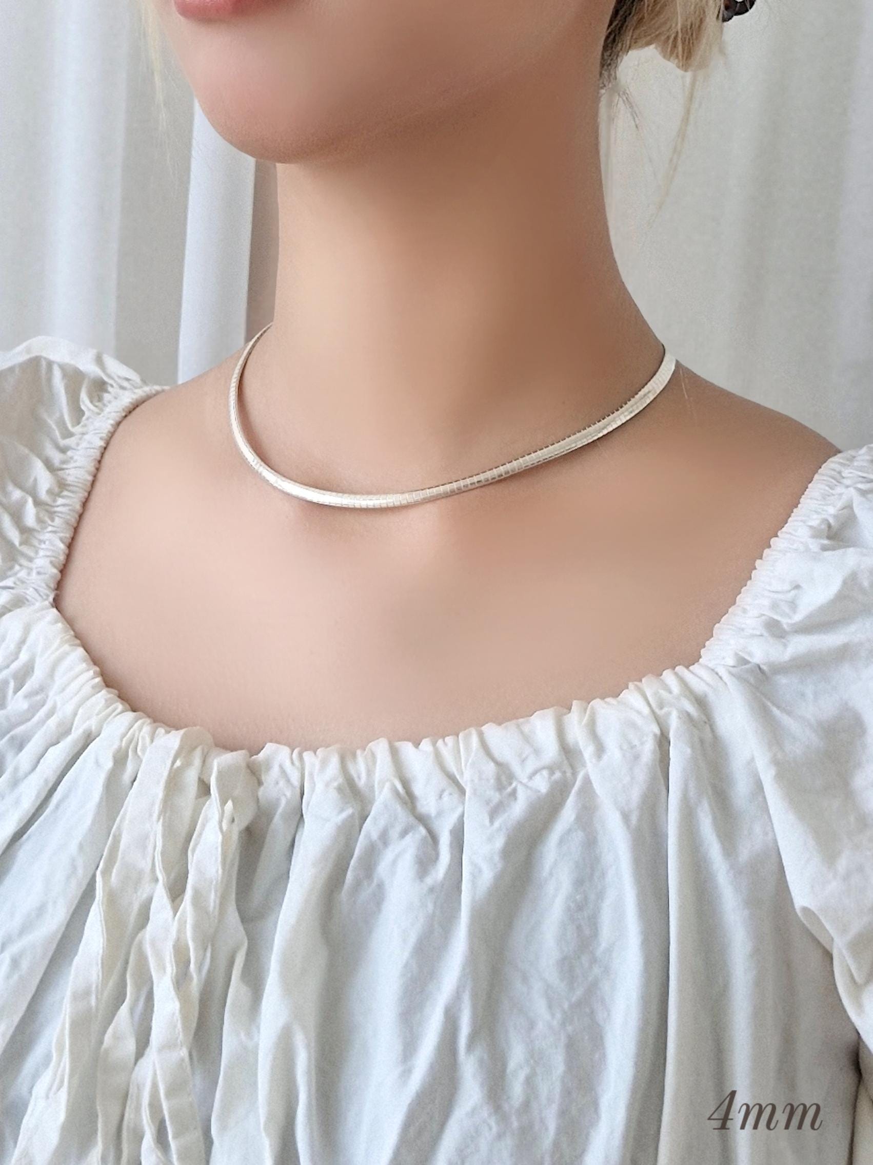 Timeless Omega chain Necklace in 925 Sterling Silver. 2.5mm & 4mm.