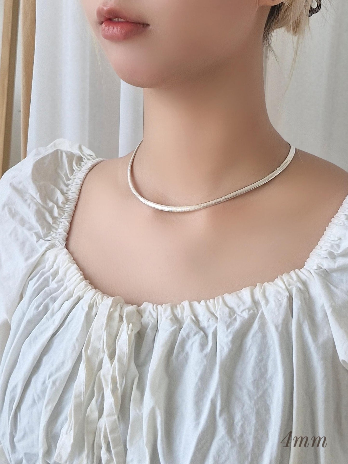 Timeless Omega chain Necklace in 925 Sterling Silver. 2.5mm & 4mm.