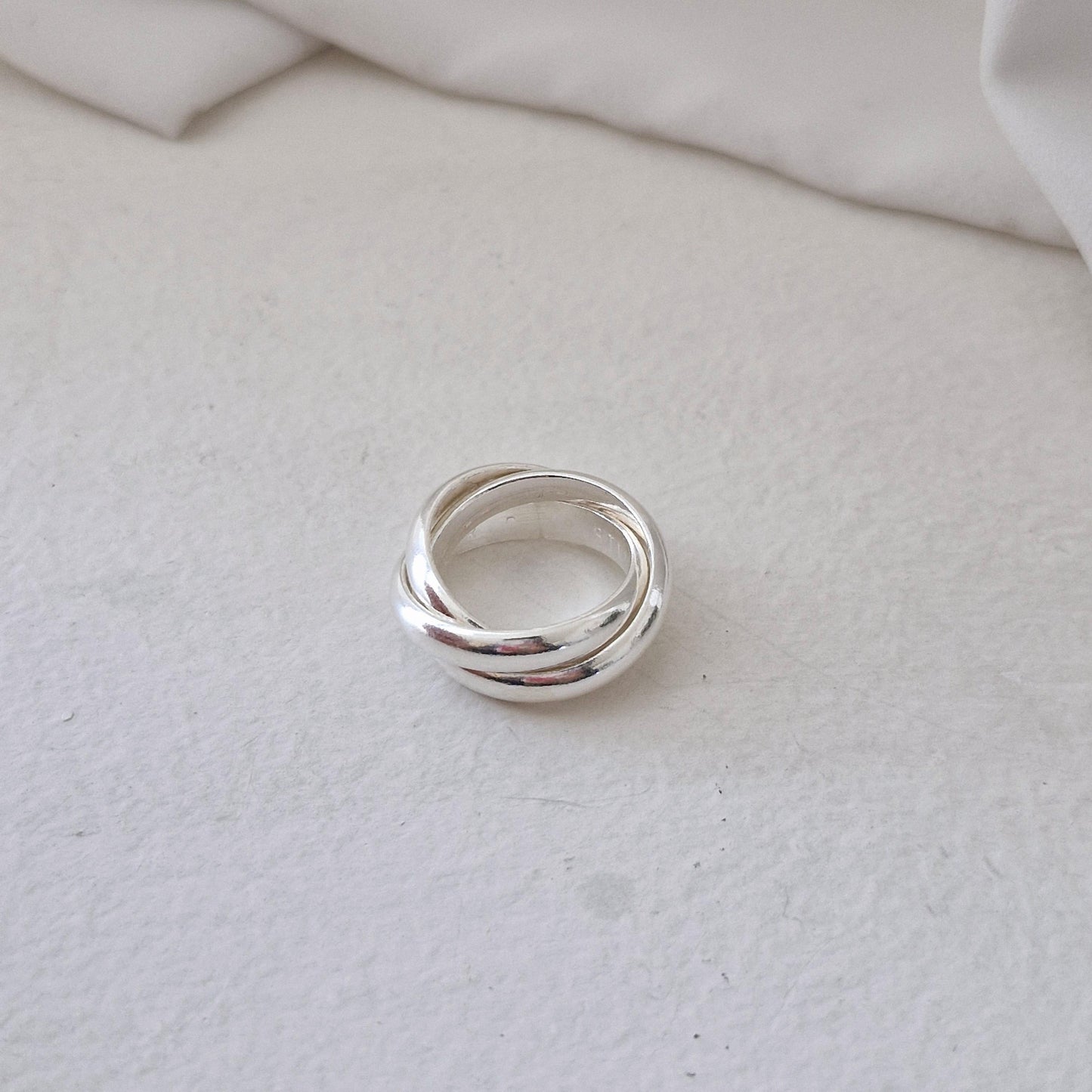 Triple Twist Ring trio ring bold ring sterling silver ring