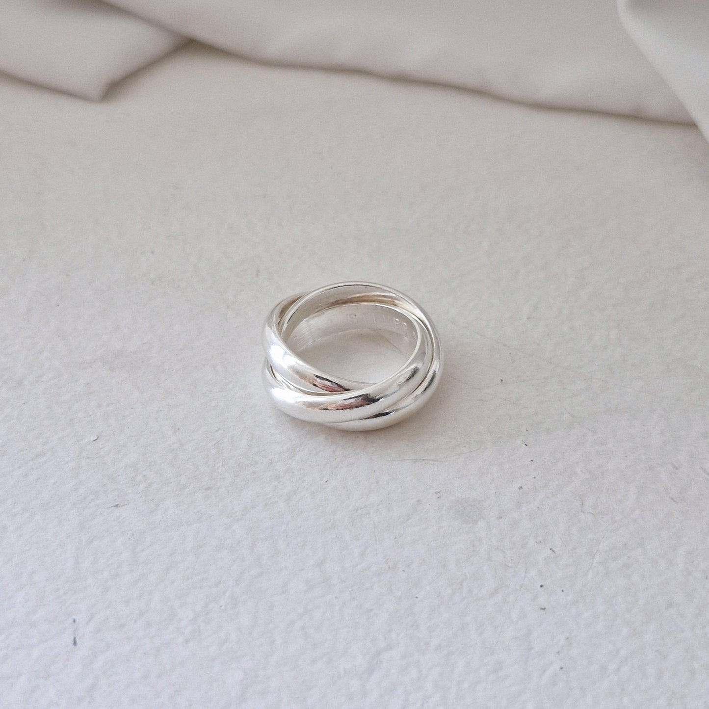 Triple Twist Ring trio ring bold ring sterling silver ring