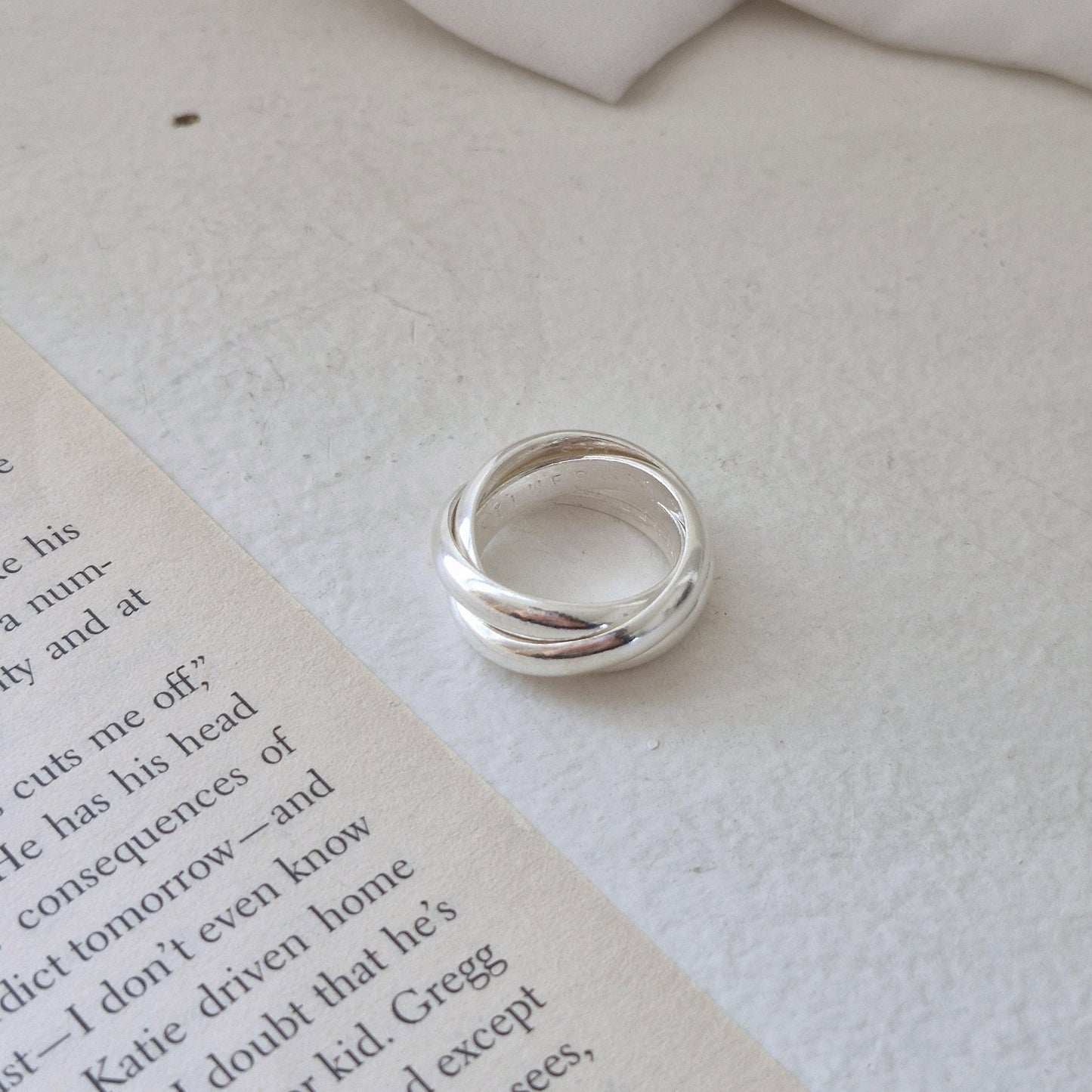 Triple Twist Ring trio ring bold ring sterling silver ring