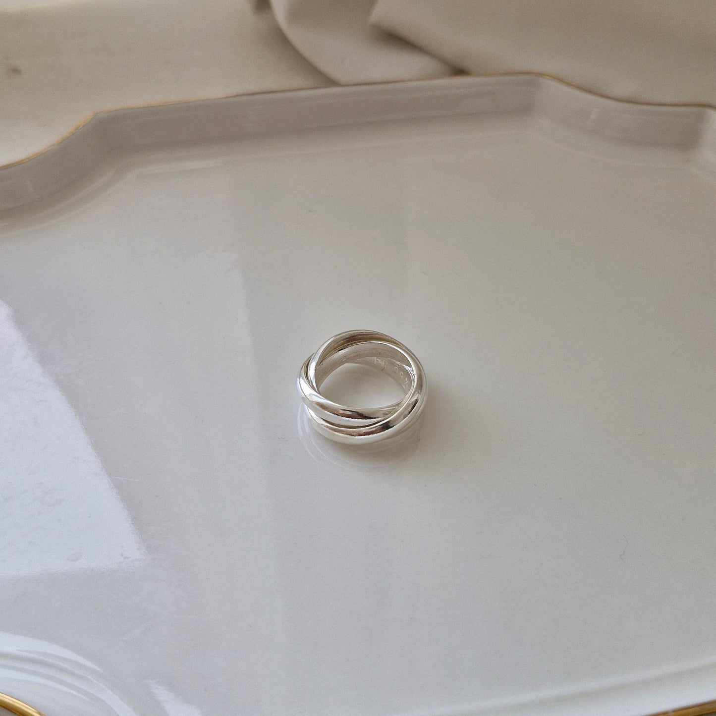Triple Twist Ring trio ring bold ring sterling silver ring
