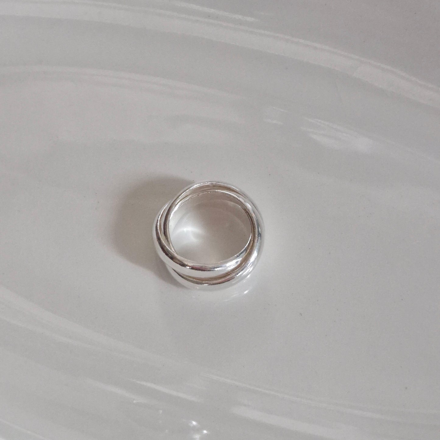 Triple Twist Ring trio ring bold ring sterling silver ring