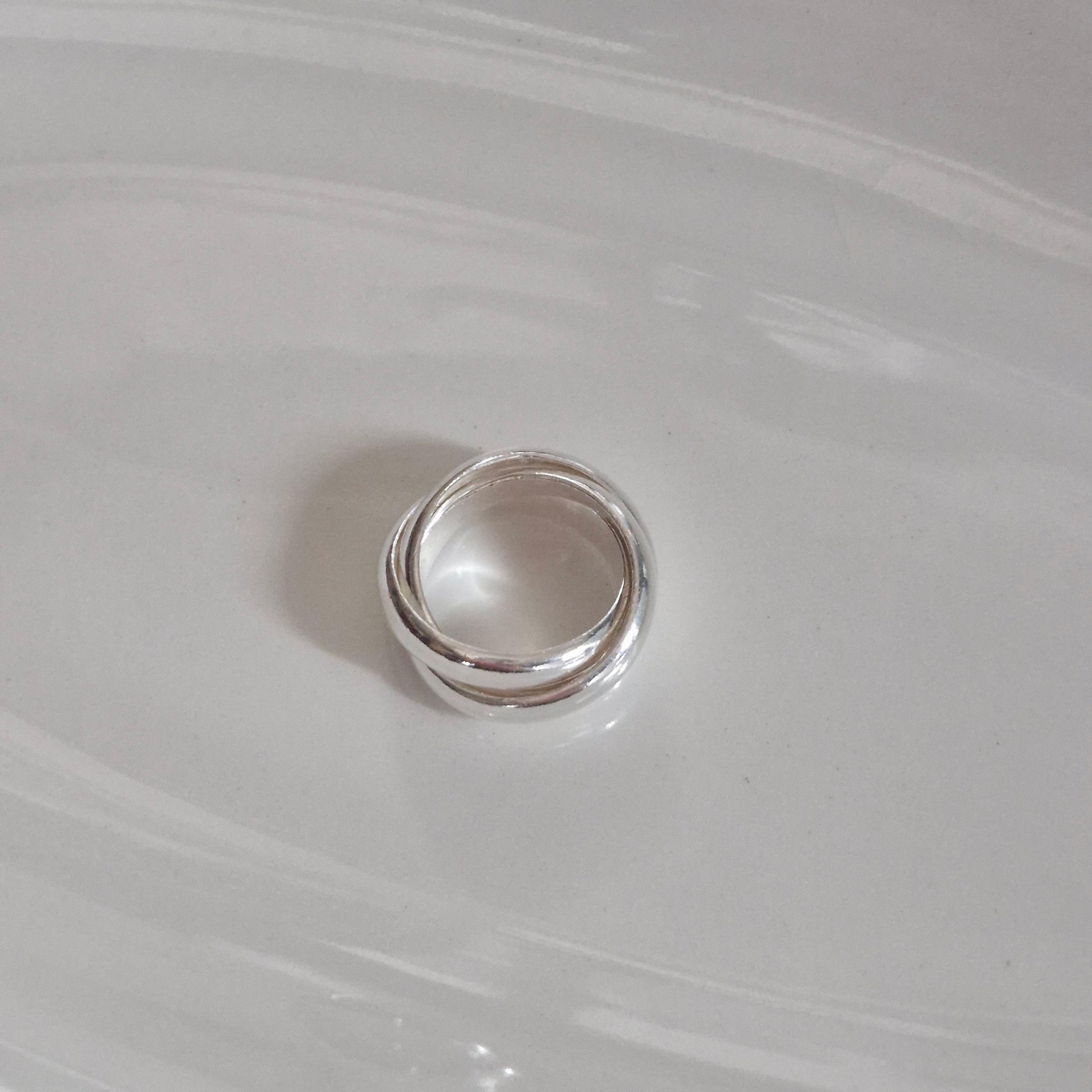 Triple Twist Ring trio ring bold ring sterling silver ring