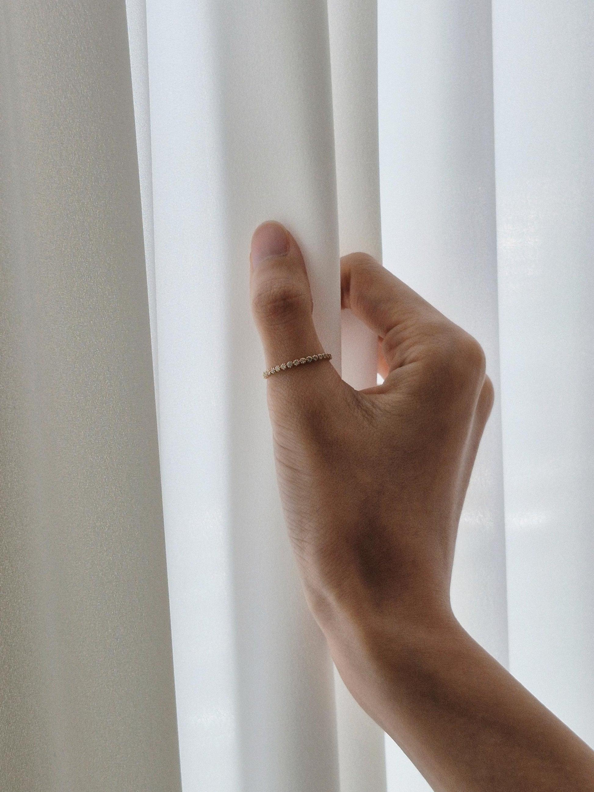 claire 14k solid real gold ring statement. eyernity diamonds ring. full eternity ring. lovely ring. anniversary gift.