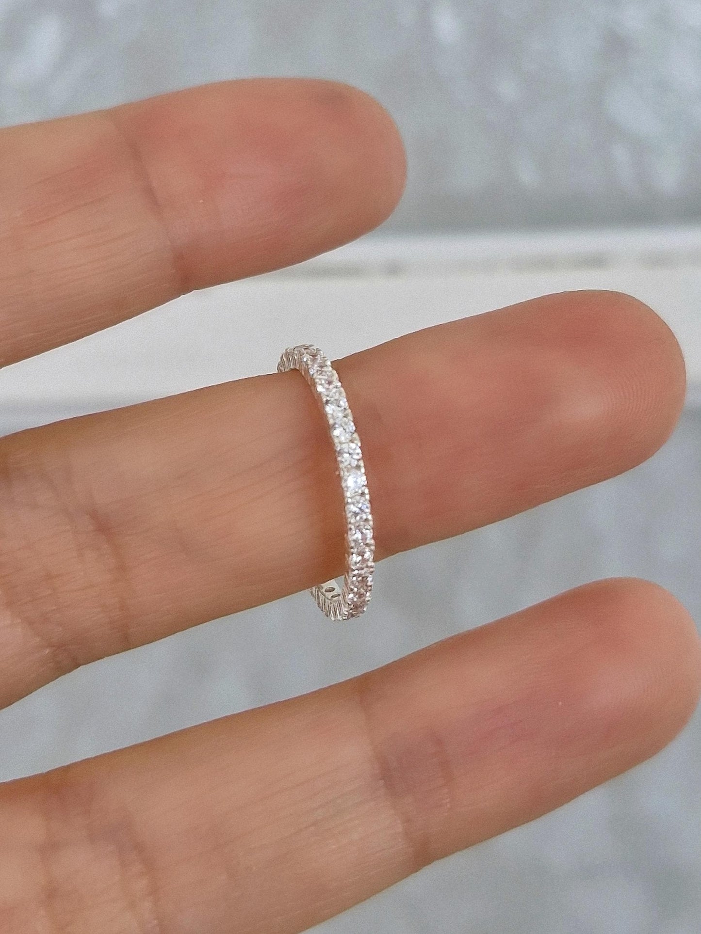 full eternity ring eternity band stacktable ring sterling silver 925. AAA cubic zirconia silver ring.classic eternity ring. wedding gift.