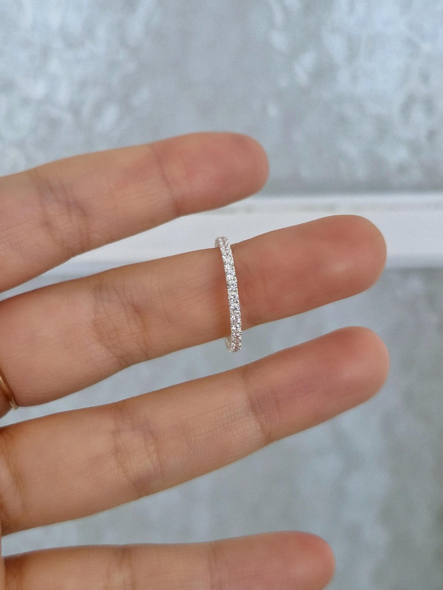 full eternity ring eternity band stacktable ring sterling silver 925. AAA cubic zirconia silver ring.classic eternity ring. wedding gift.